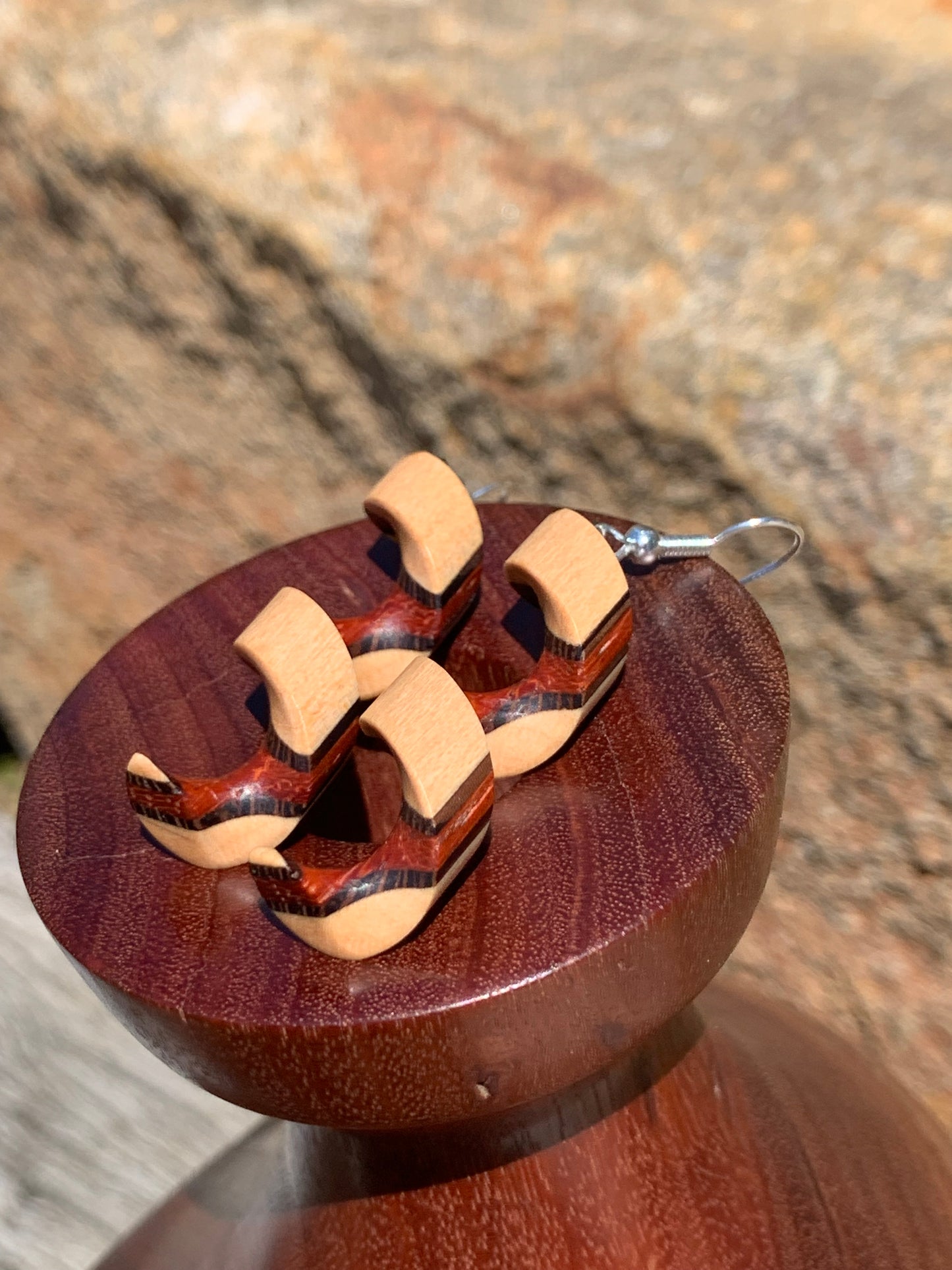 Spiraling Beauty Wooden Earrings