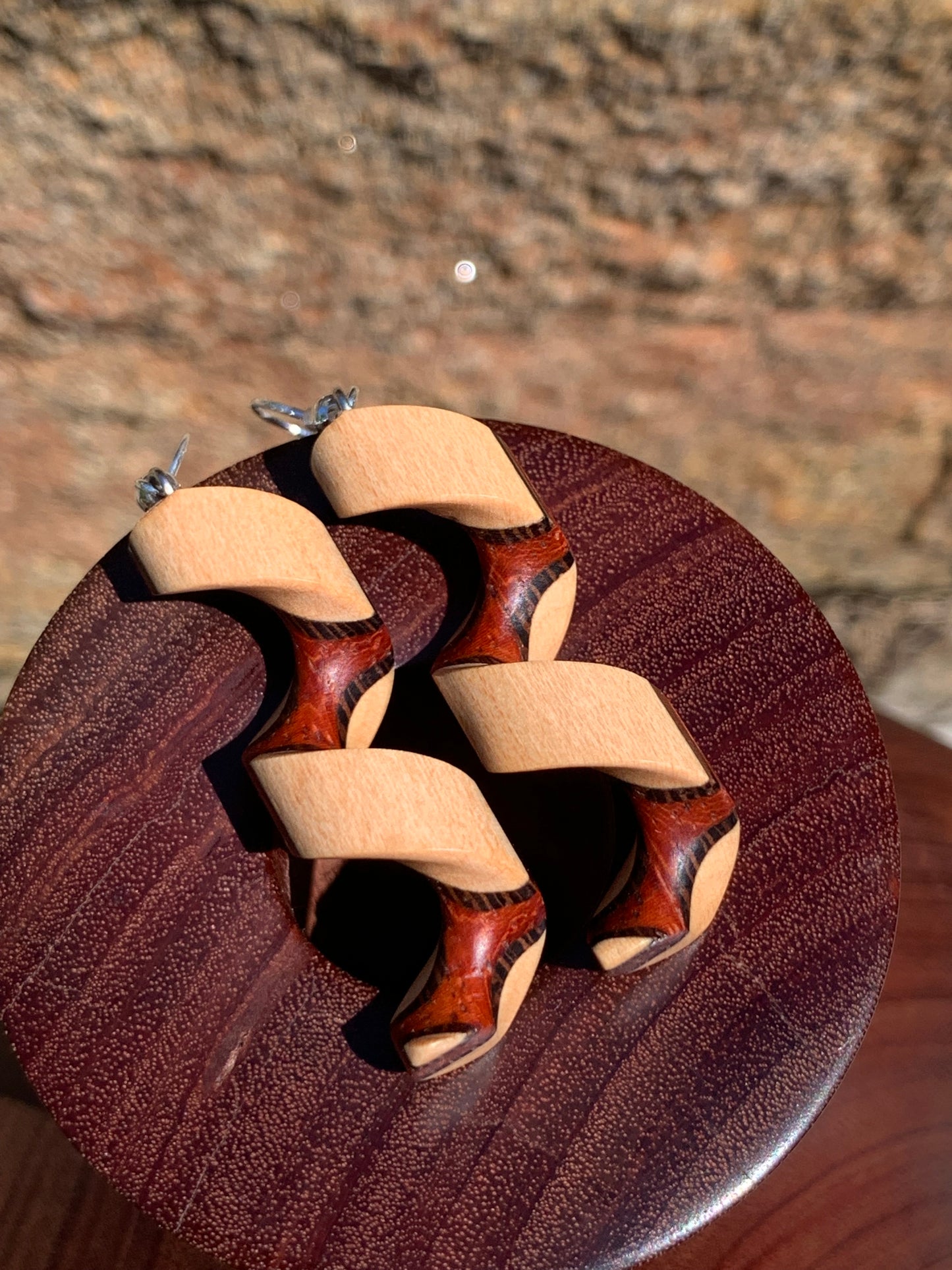 Spiraling Beauty Wooden Earrings