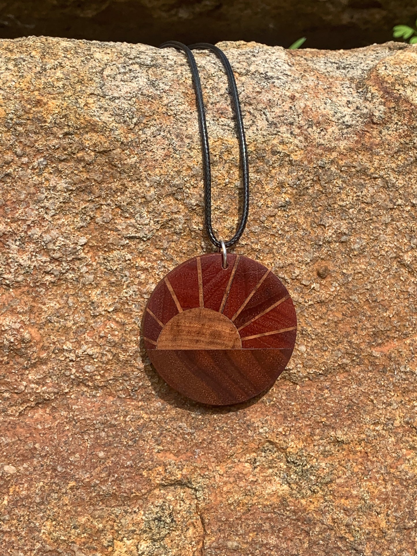 "Outback Sunset" Wooden Pendant, Handcrafted in Australia