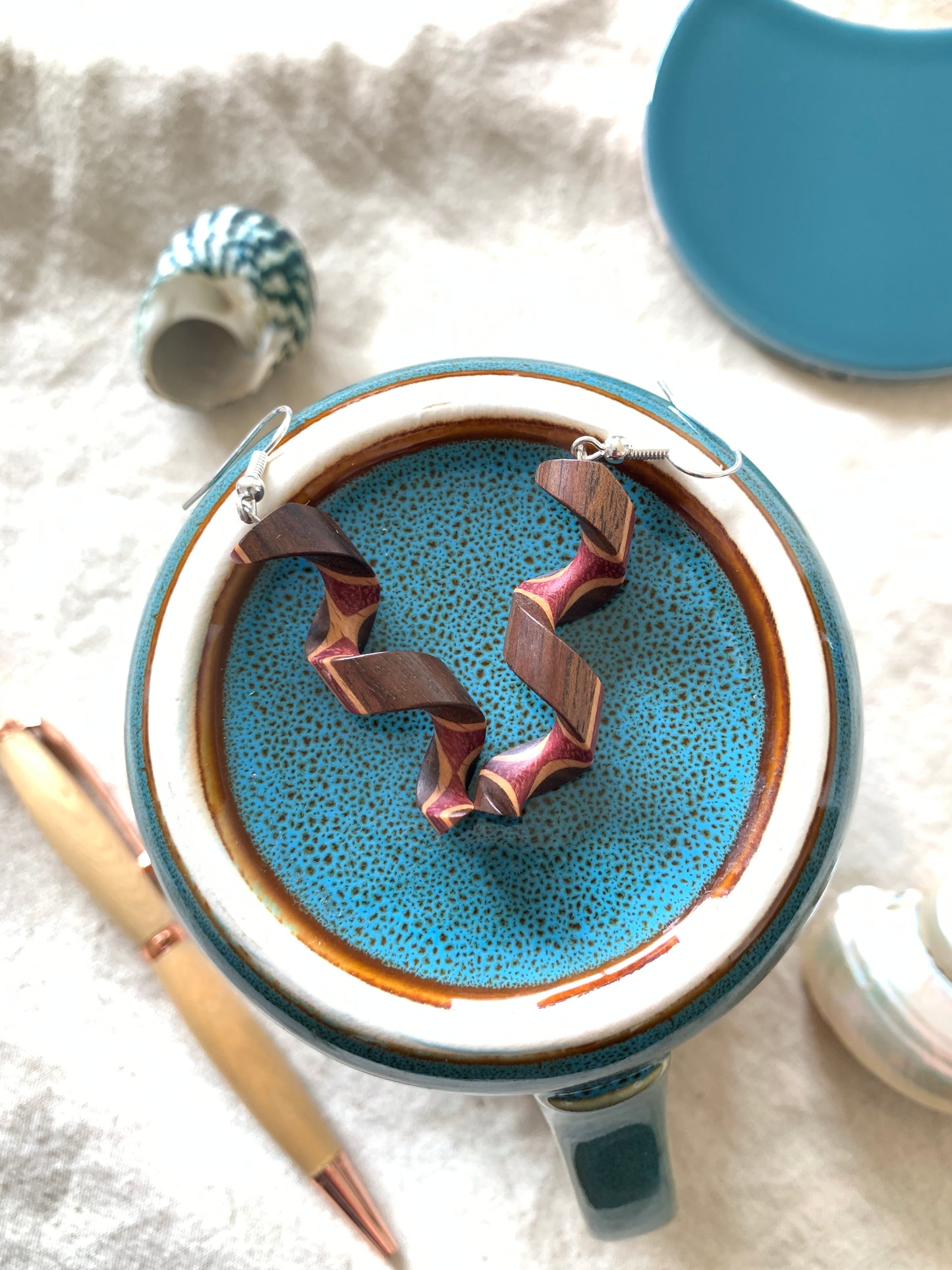 Spiraling Beauty Wooden Earrings