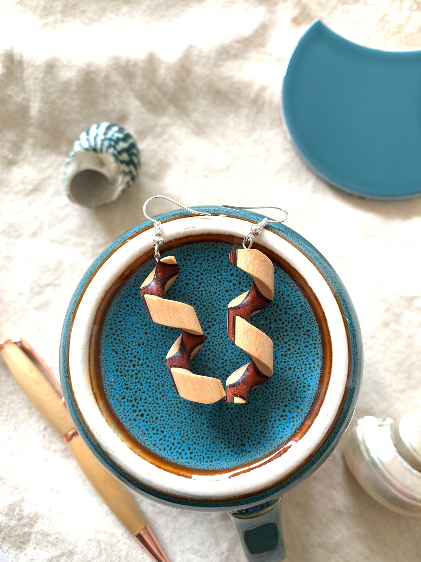 Spiraling Beauty Wooden Earrings