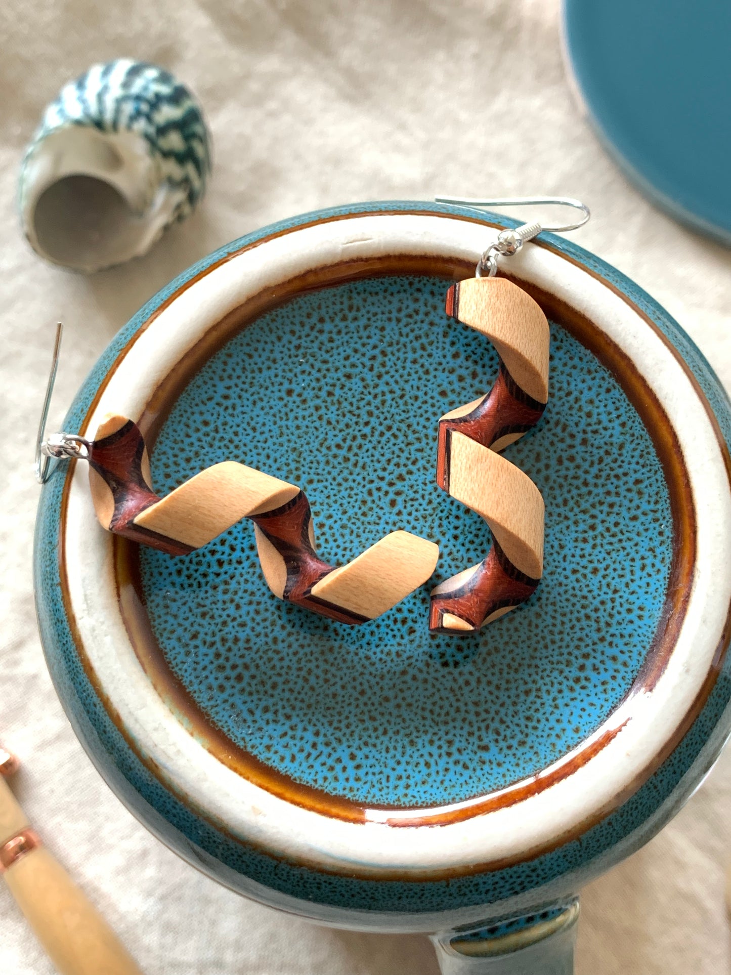 Spiraling Beauty Wooden Earrings