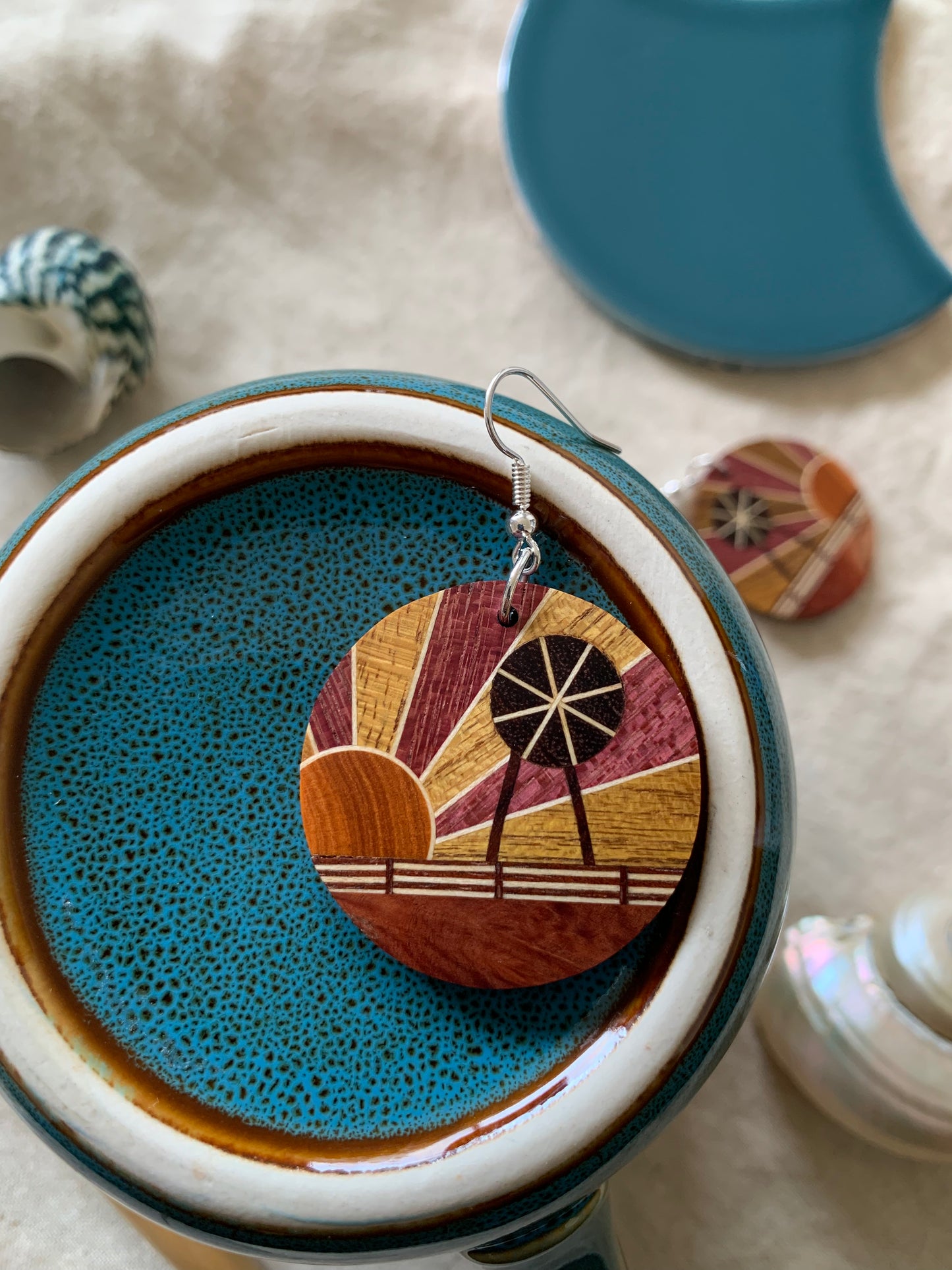 Outback Farm Wooden Earrings