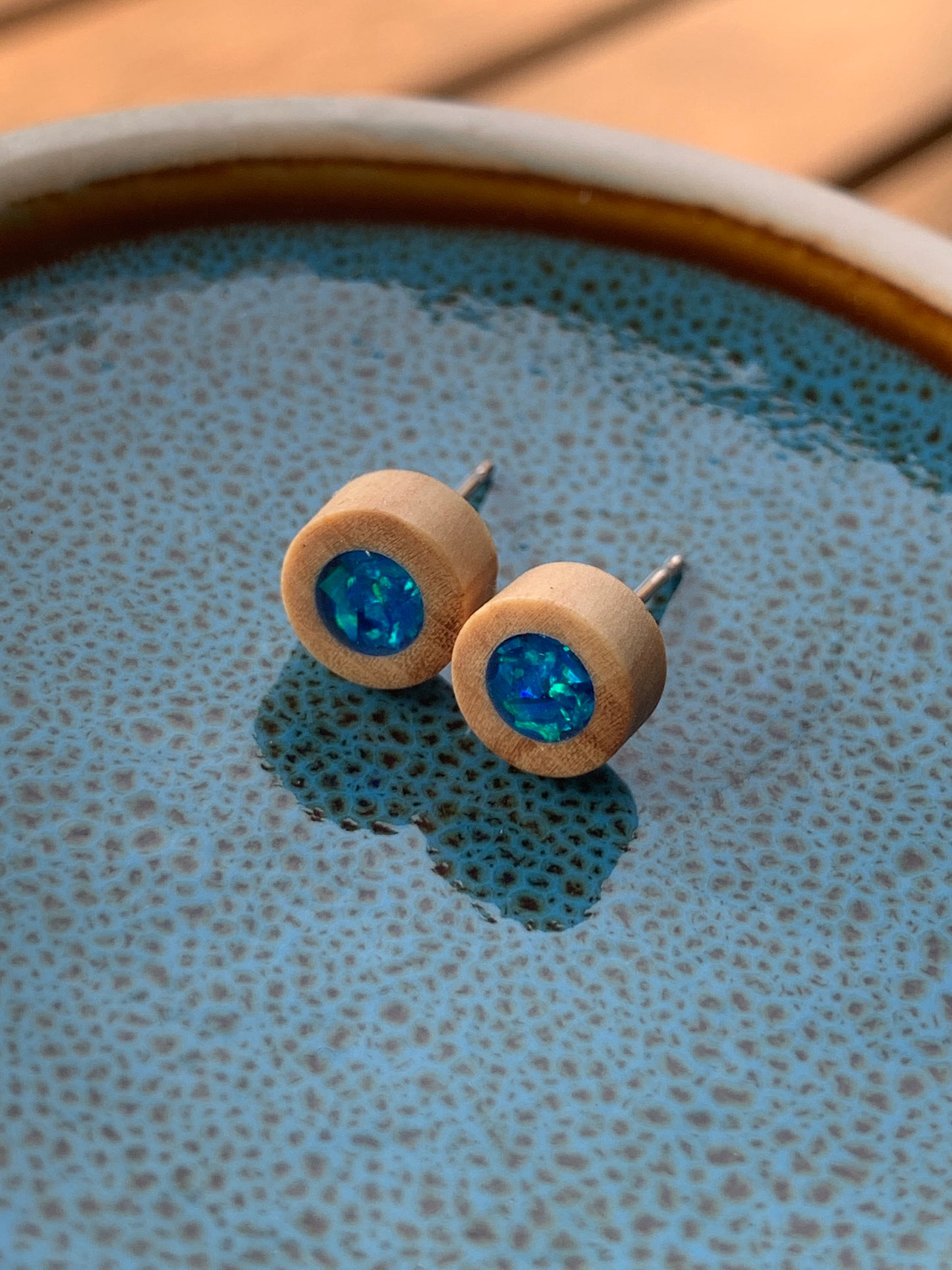 Blue Lake Wooden Mini Studs