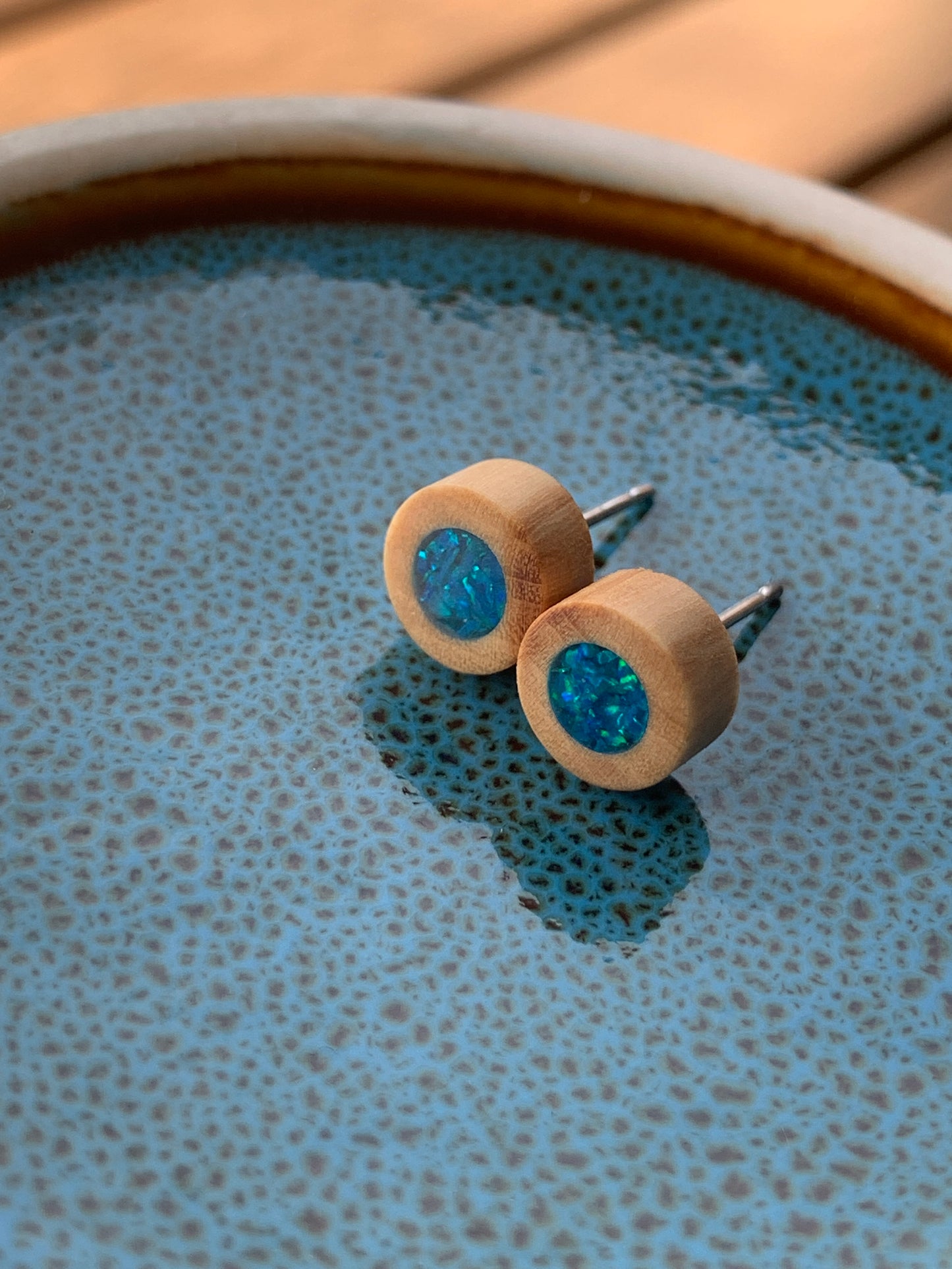 Blue Lake Wooden Mini Studs