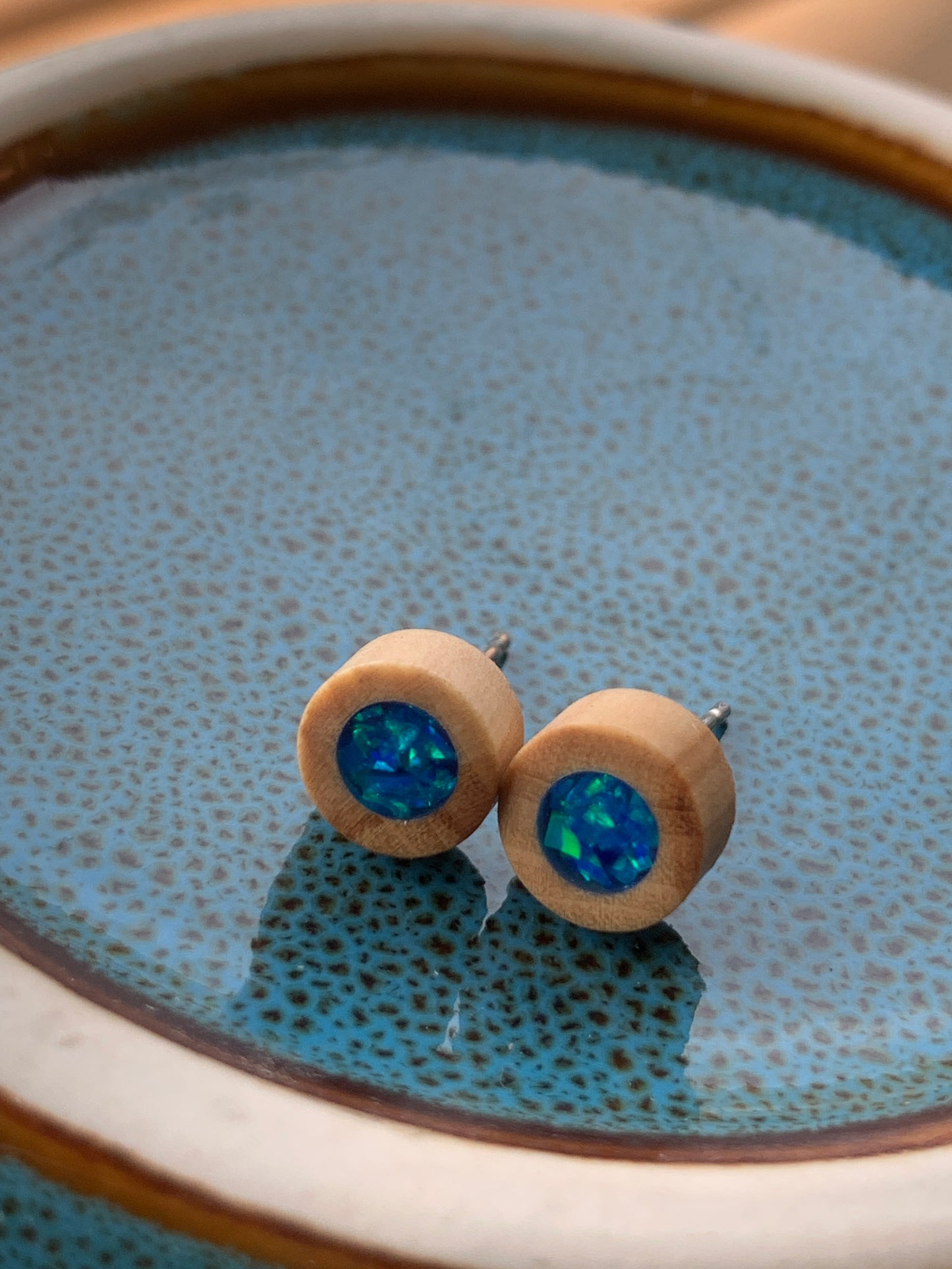 Blue Lake Wooden Mini Studs