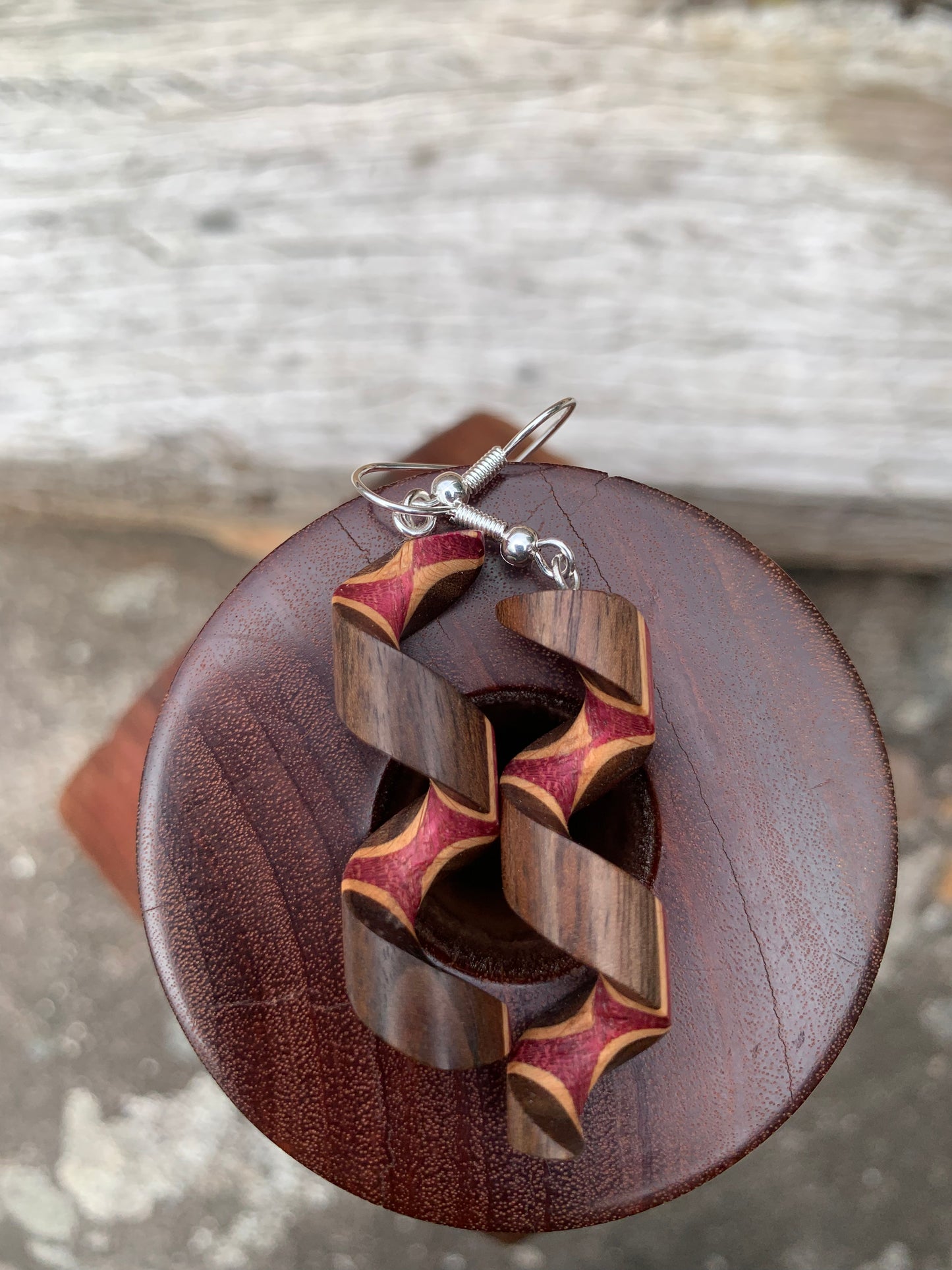 Spiraling Beauty Wooden Earrings