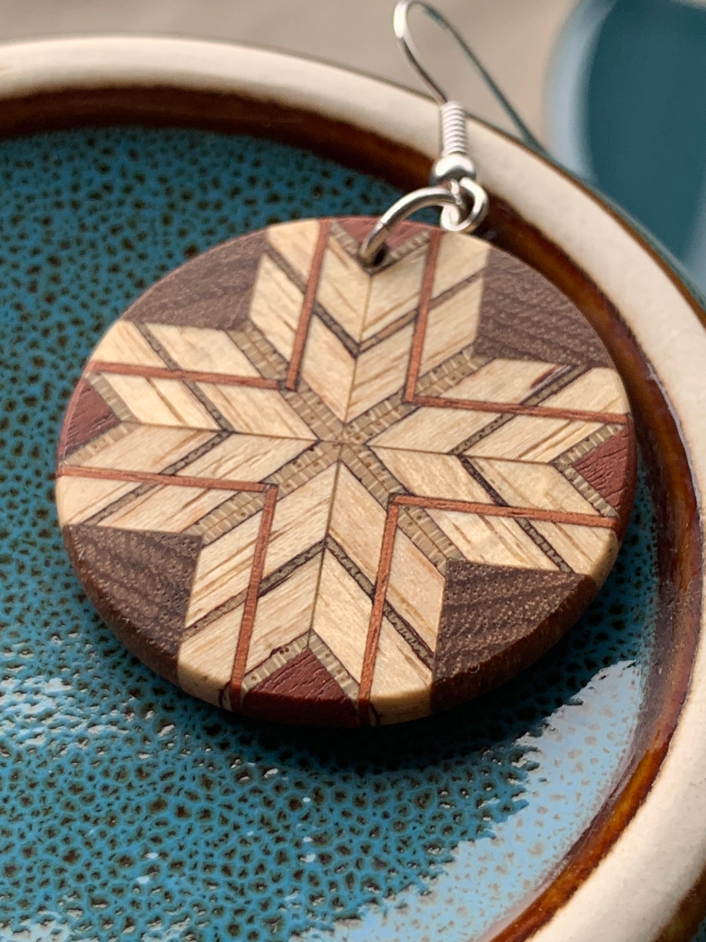 "Arca Ply Earrings – Handcrafted Wooden Angled Earrings | Sjarel Handmade Jewellery"