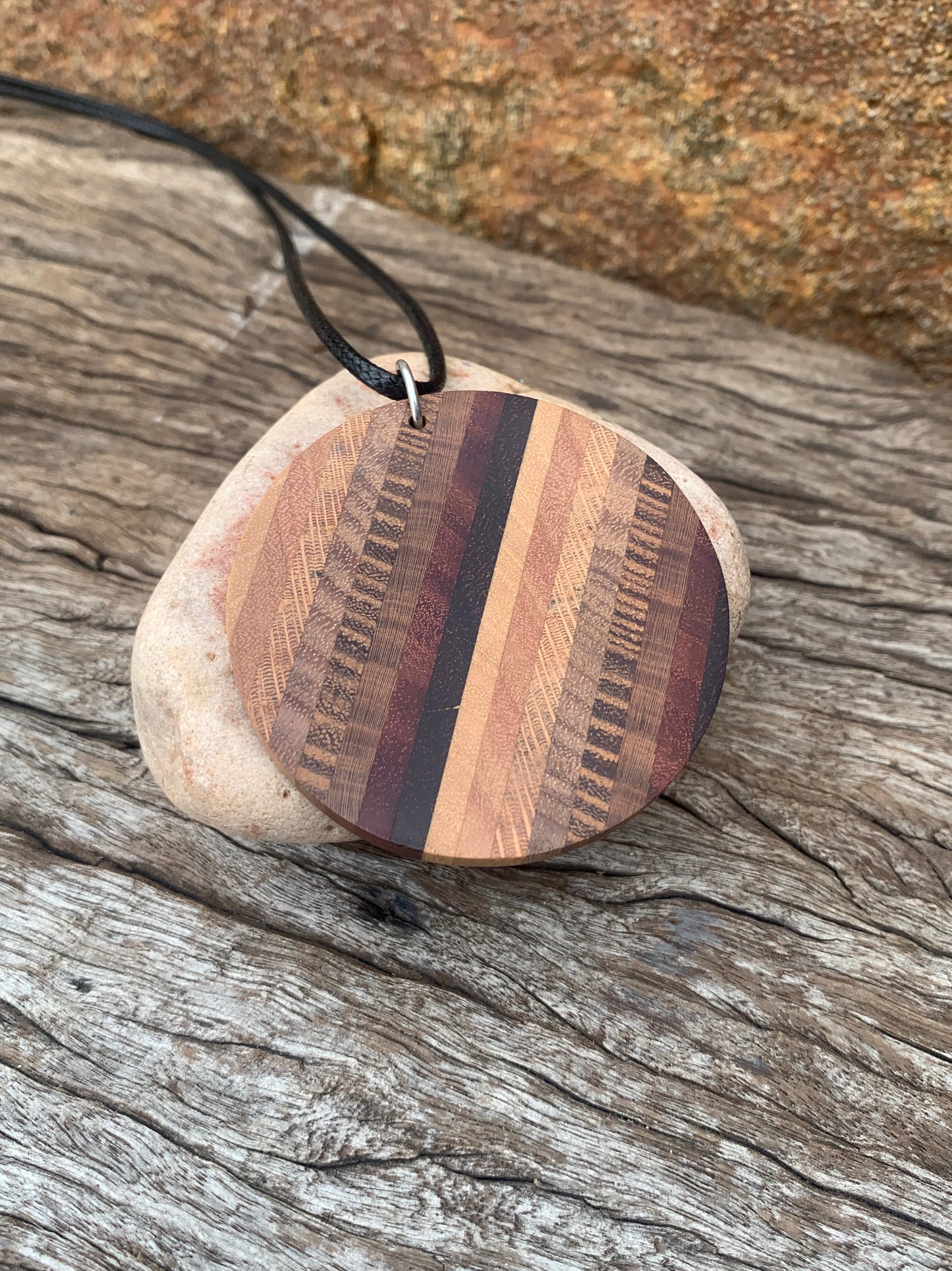 "Tulip Fields" Wooden Pendant, Handcrafted in Australia