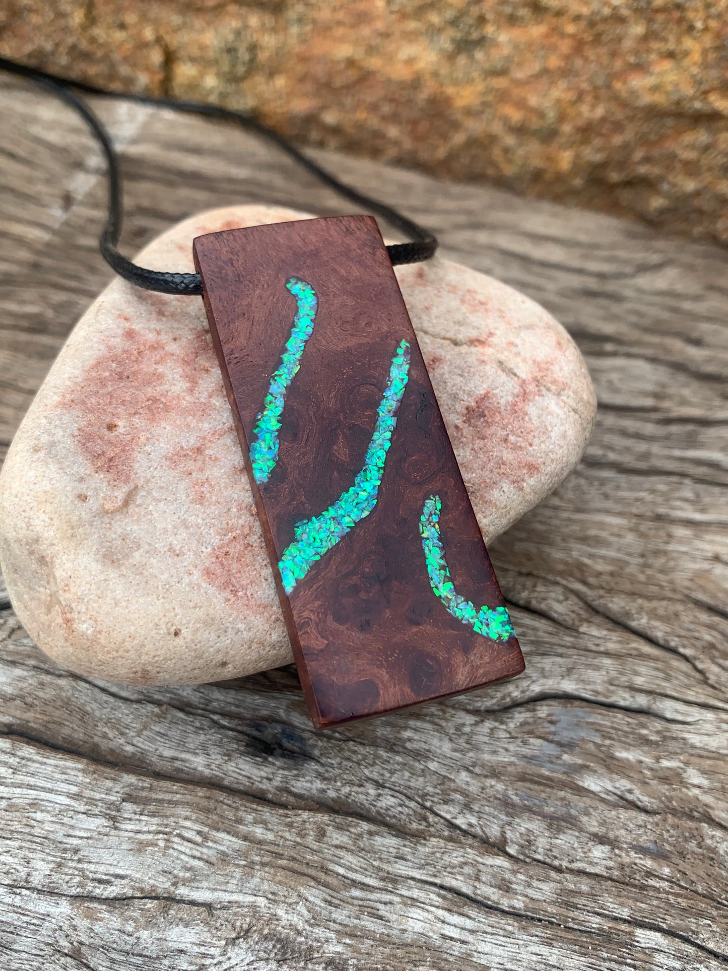"Redgum River" Wooden Pendant, Handcrafted in Australia