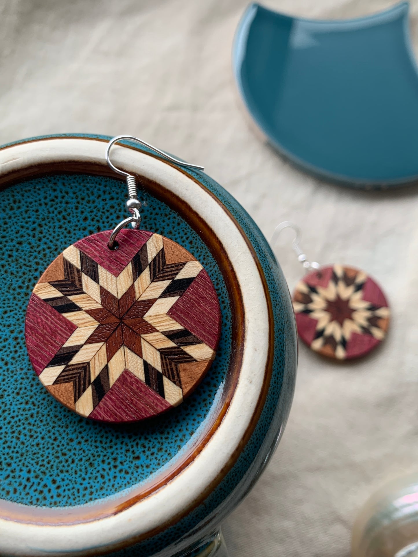 "Arca45 Earrings – Handcrafted Wooden Angled Earrings | Sjarel Handmade Jewellery"