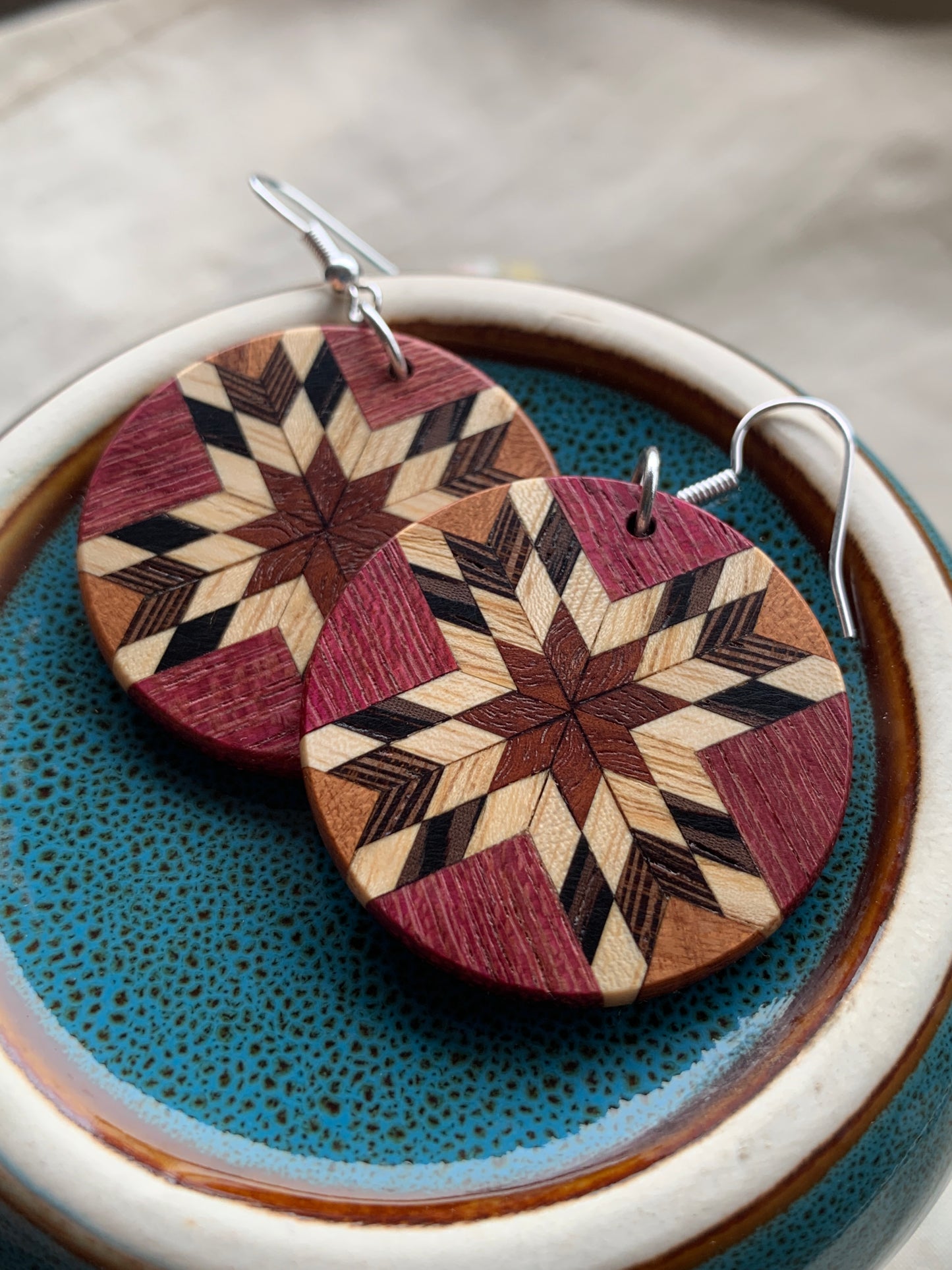"Arca45 Earrings – Handcrafted Wooden Angled Earrings | Sjarel Handmade Jewellery"