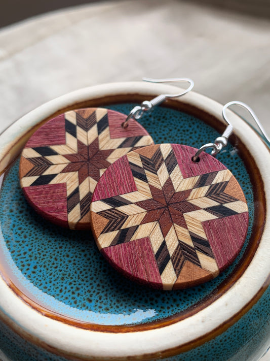 "Arca45 Earrings – Handcrafted Wooden Angled Earrings | Sjarel Handmade Jewellery"