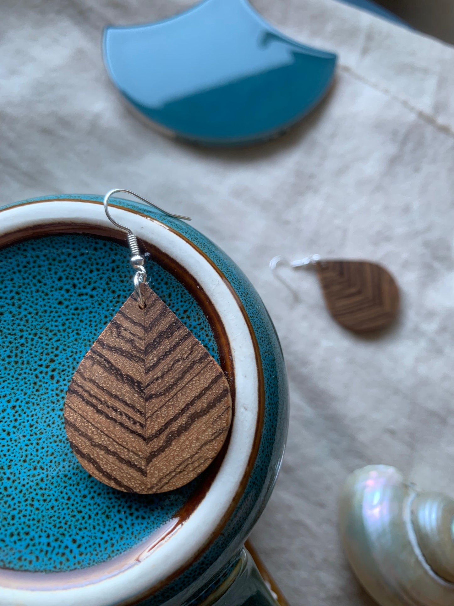 Zebra Tears Wooden Earrings