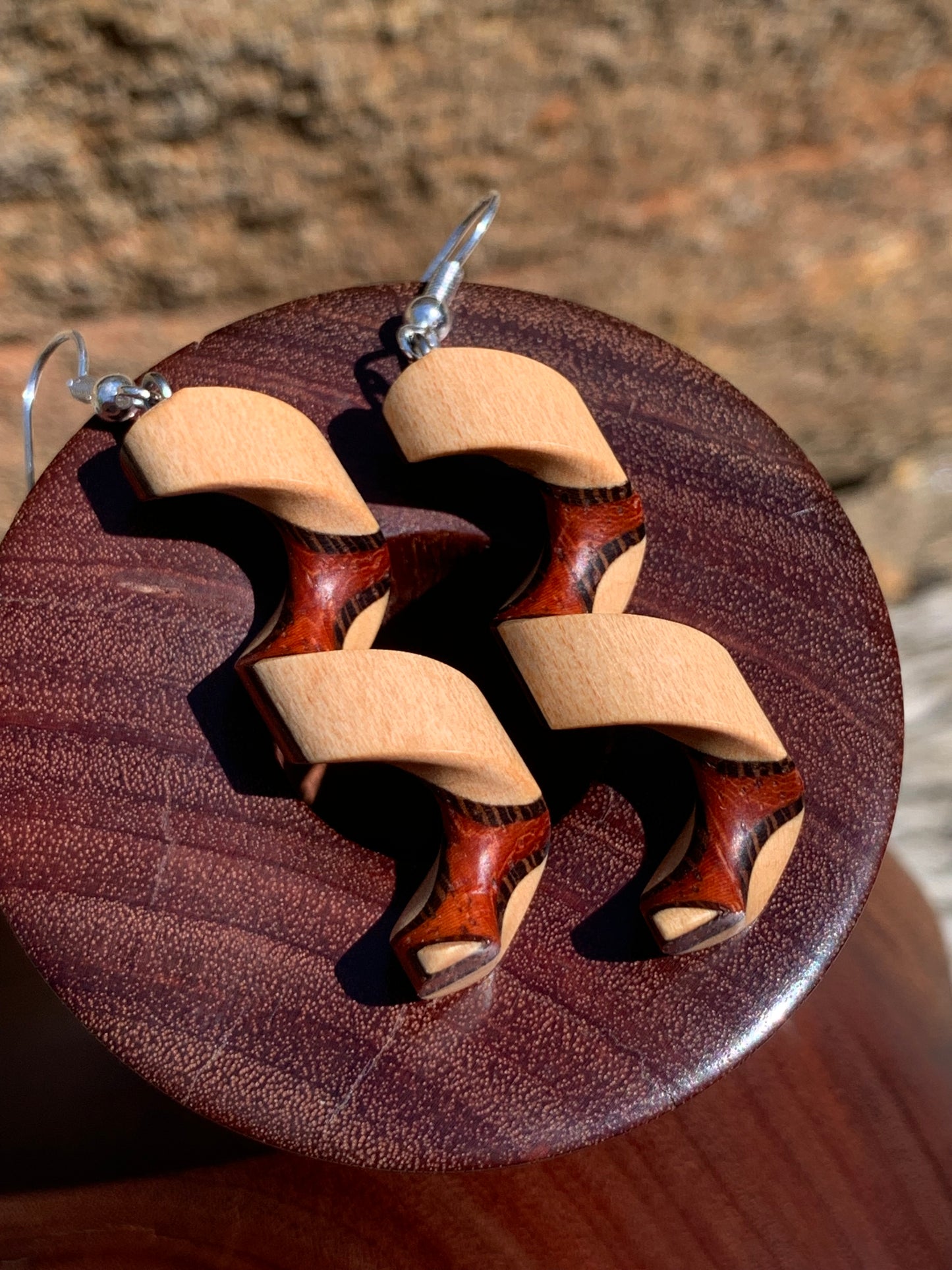 Spiraling Beauty Wooden Earrings