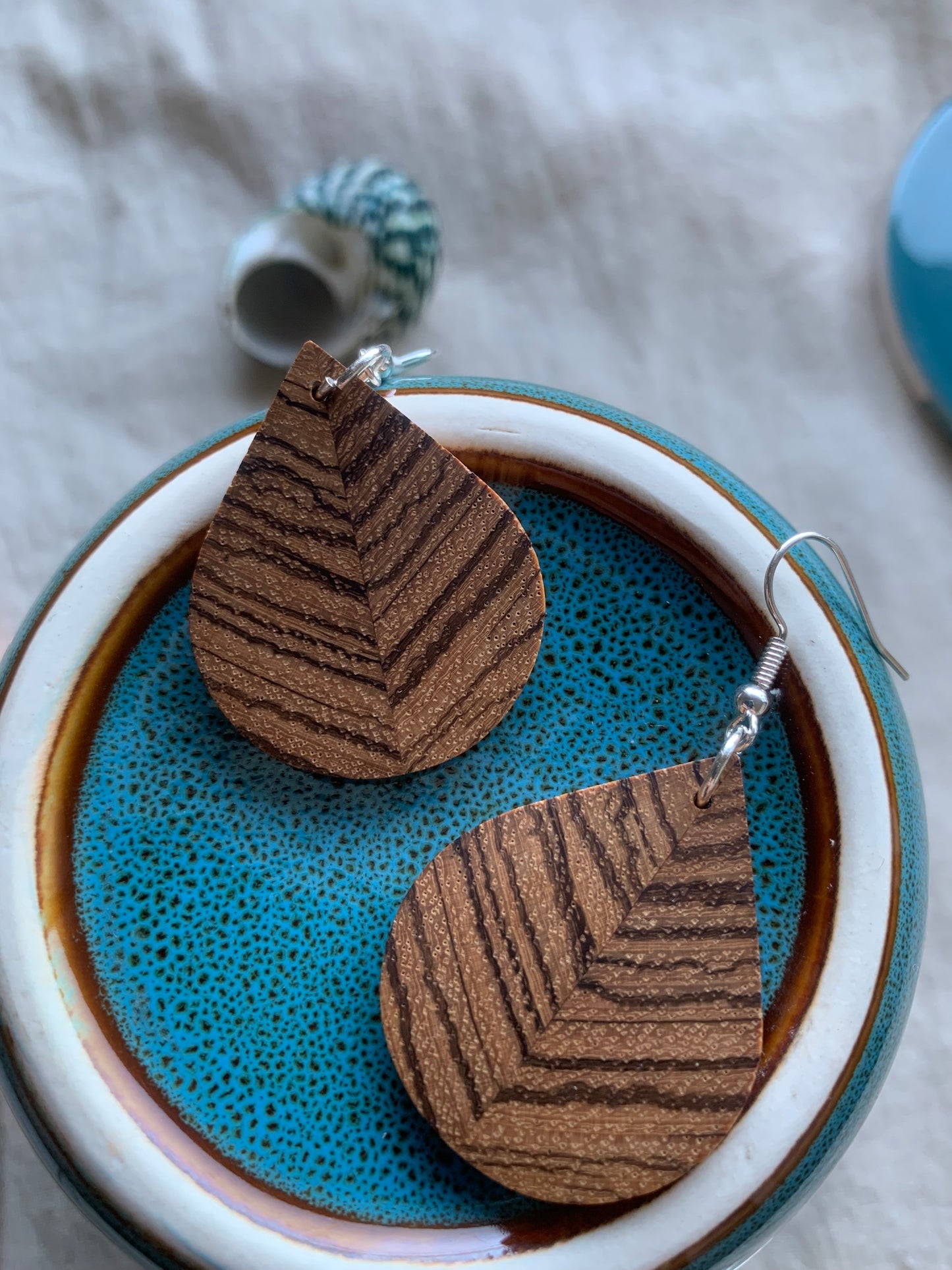 Zebra Tears Wooden Earrings
