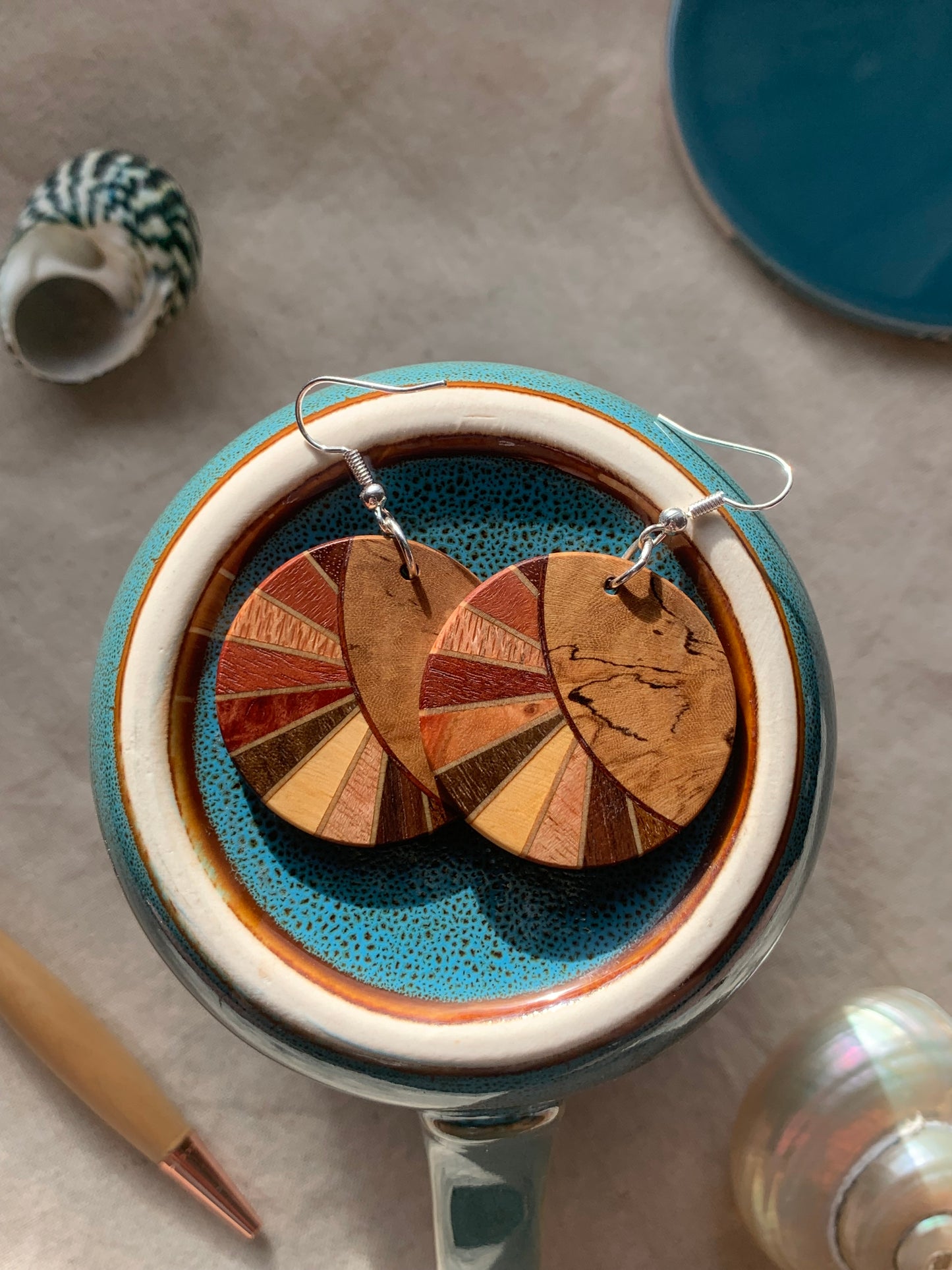 "Bushland Blend Earrings – Handcrafted from 13 Australian Timbers | Sjarel Handmade Jewellery"