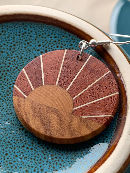 Outback Sunset (small) Wooden Earrings
