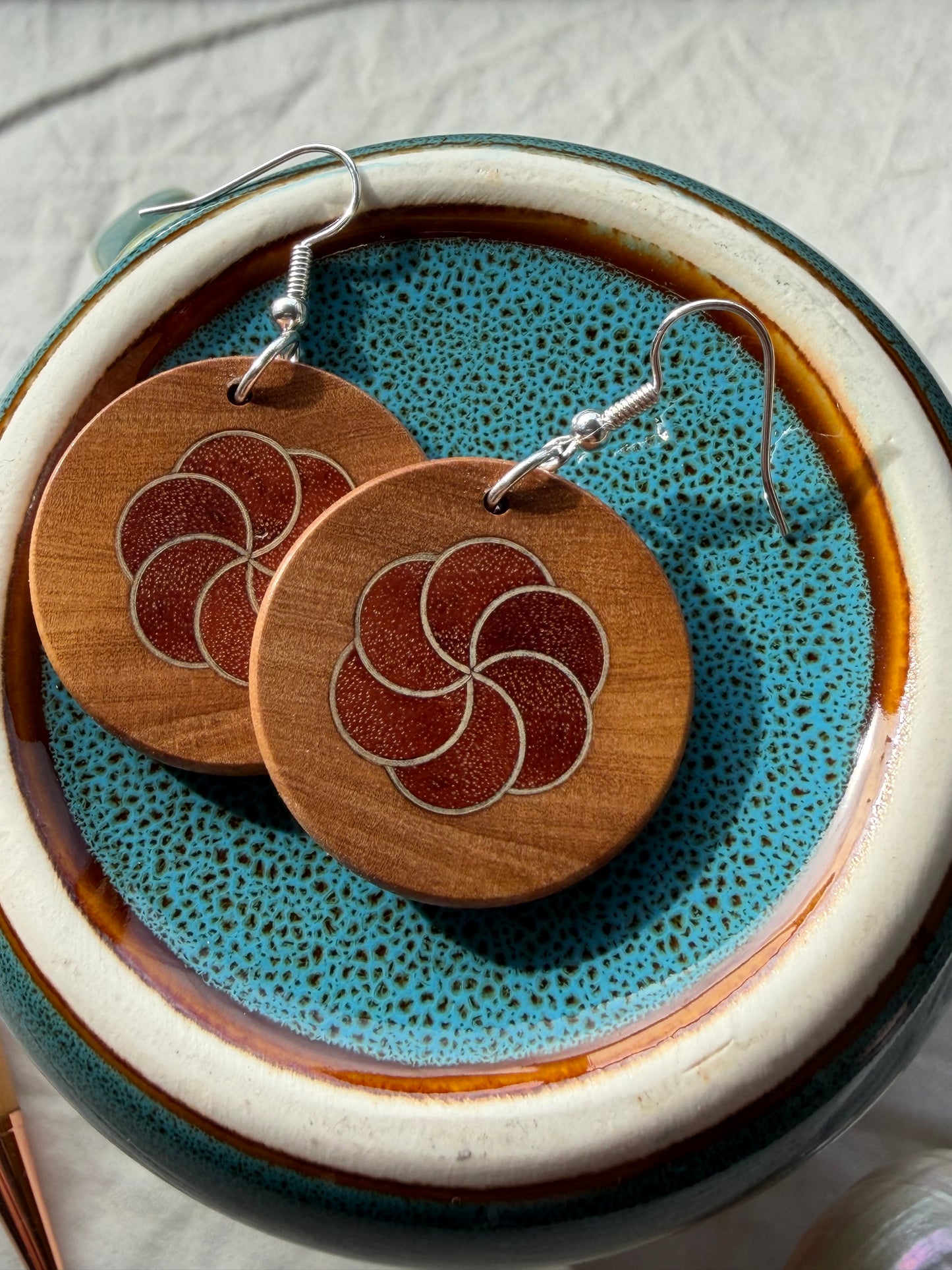 Seed of Life Wooden Earrings