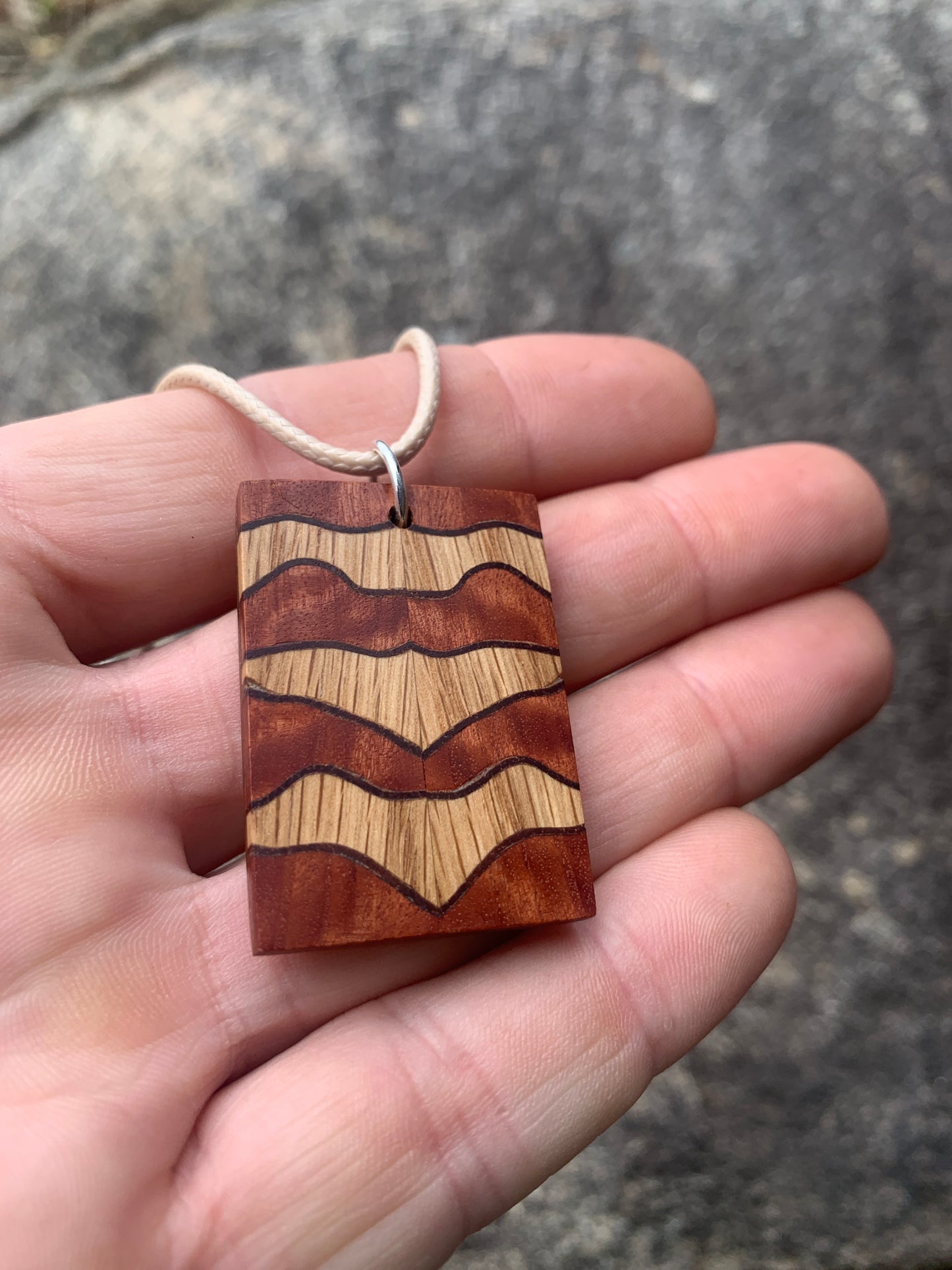 "Serpentis Pelle" Wooden Pendant, Handcrafted in Australia