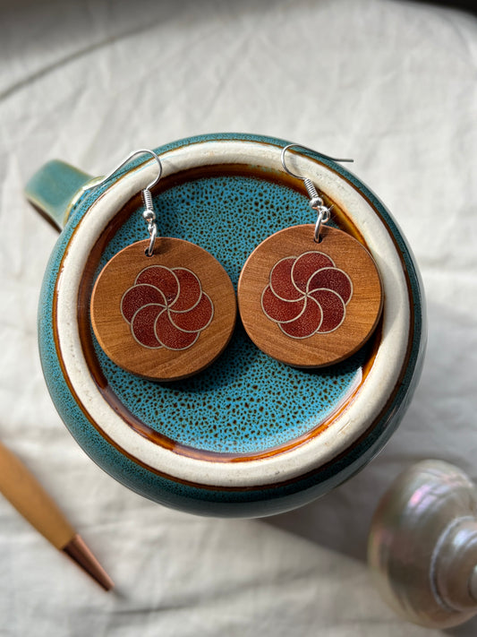 Seed of Life Wooden Earrings