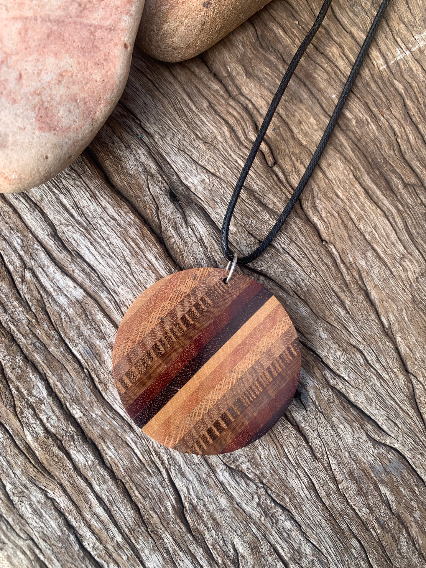 "Tulip Fields" Wooden Pendant, Handcrafted in Australia