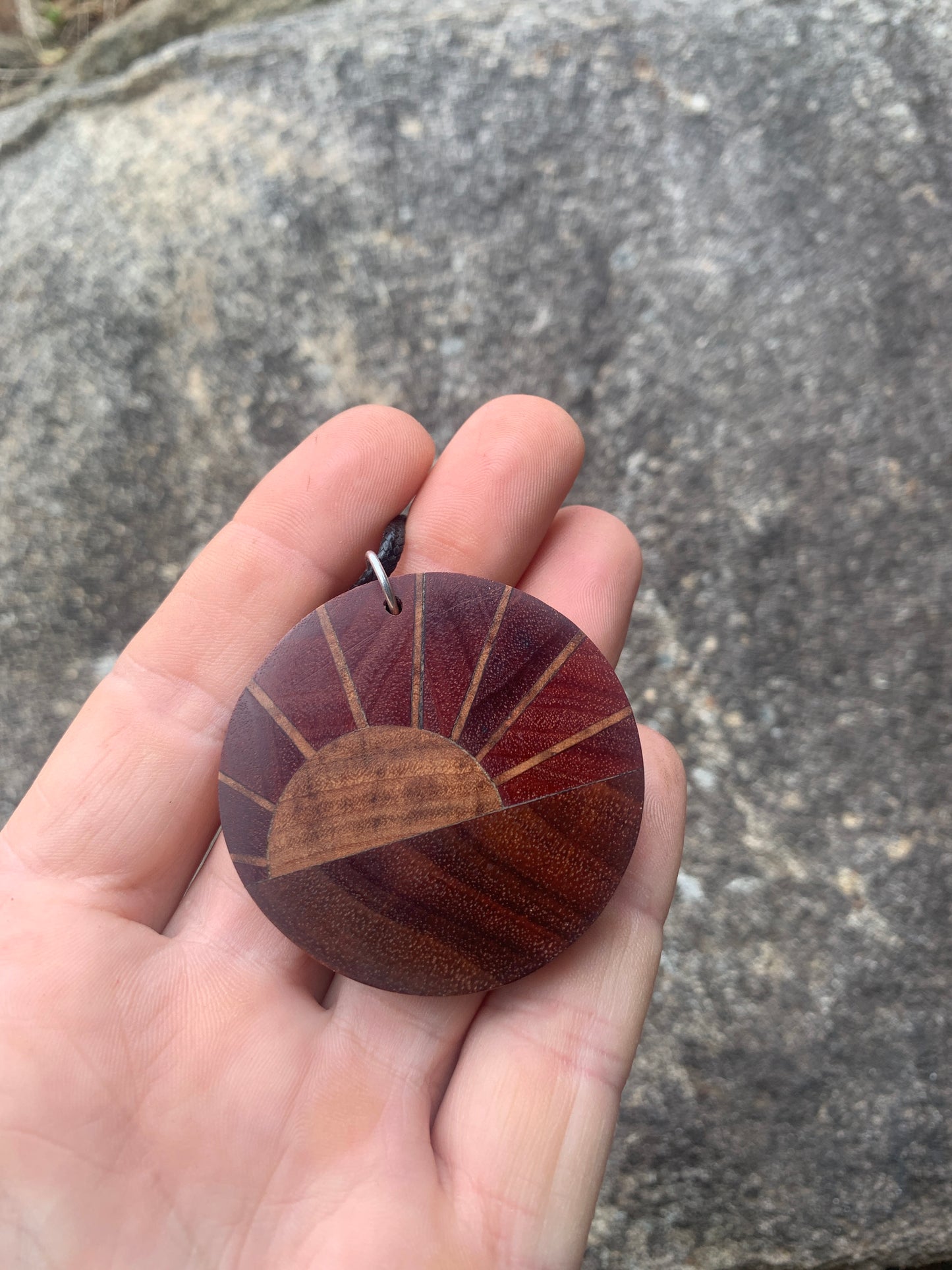 "Outback Sunset" Wooden Pendant, Handcrafted in Australia