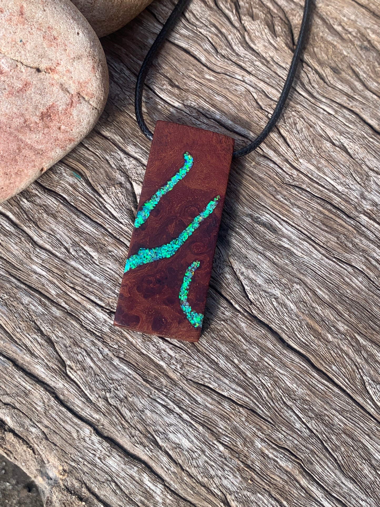 "Redgum River" Wooden Pendant, Handcrafted in Australia