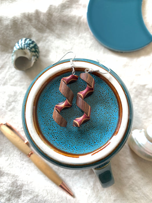 Spiraling Beauty Wooden Earrings