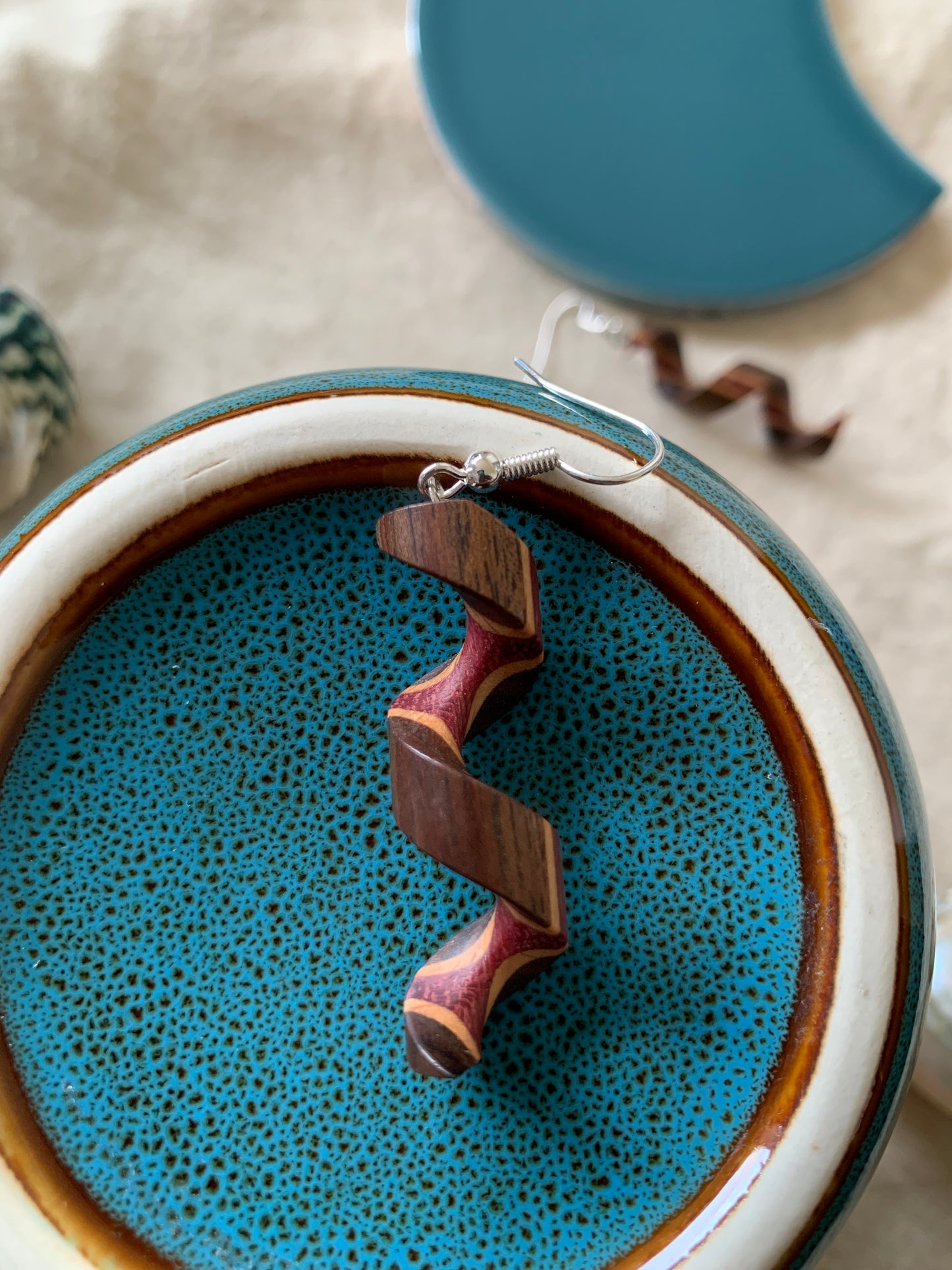 Spiraling Beauty Wooden Earrings
