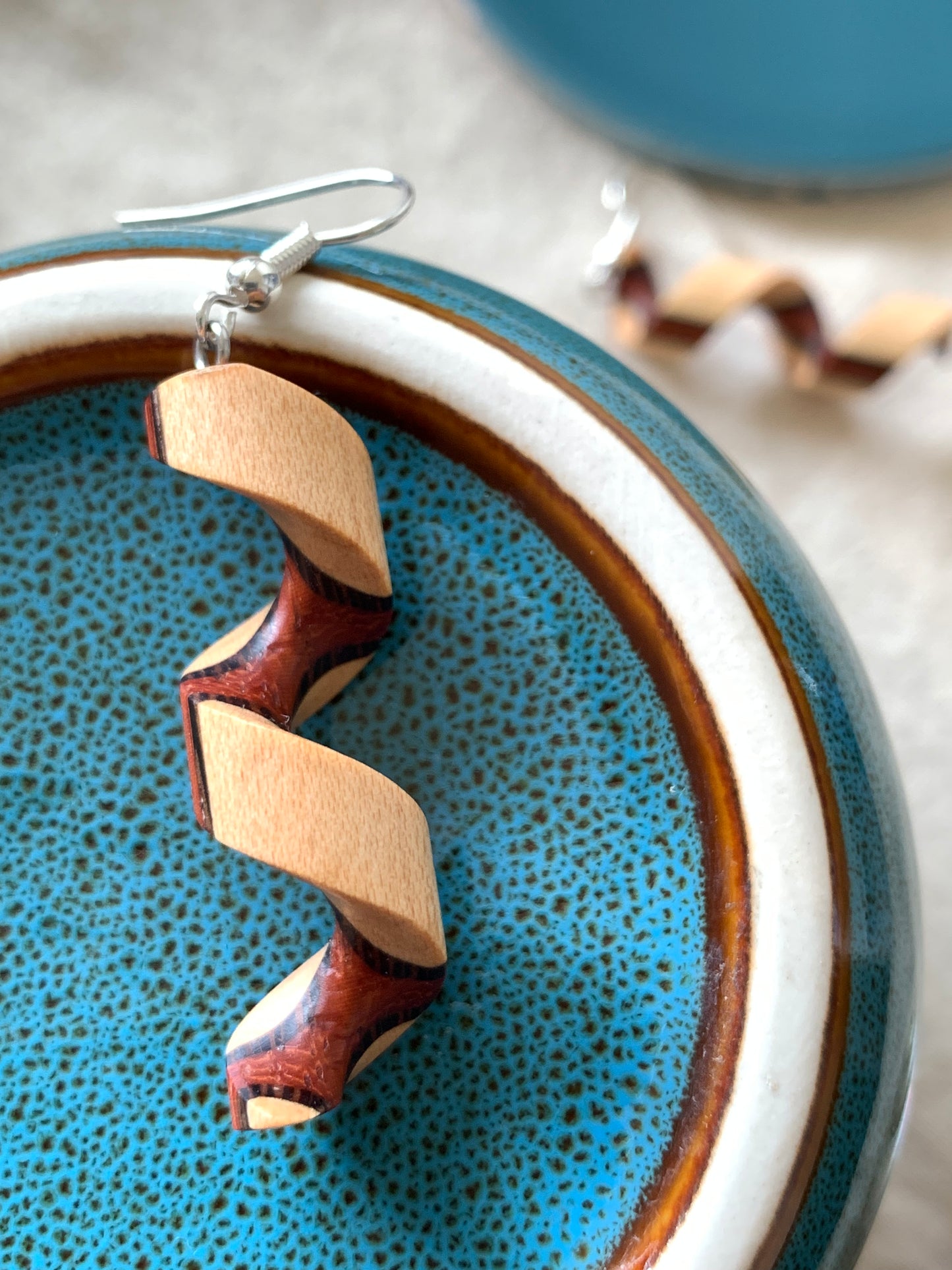 Spiraling Beauty Wooden Earrings