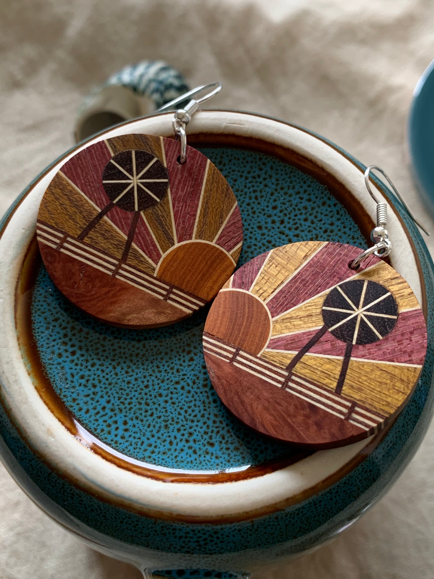 Outback Farm Wooden Earrings