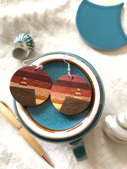 Robe Obelisk Wooden Earrings