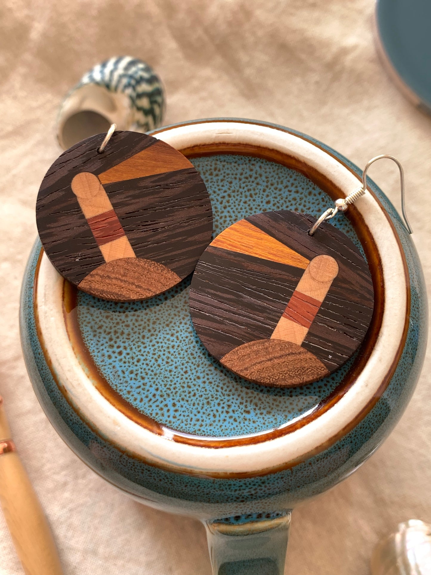 Nightfall Lighthouse Wooden Earrings