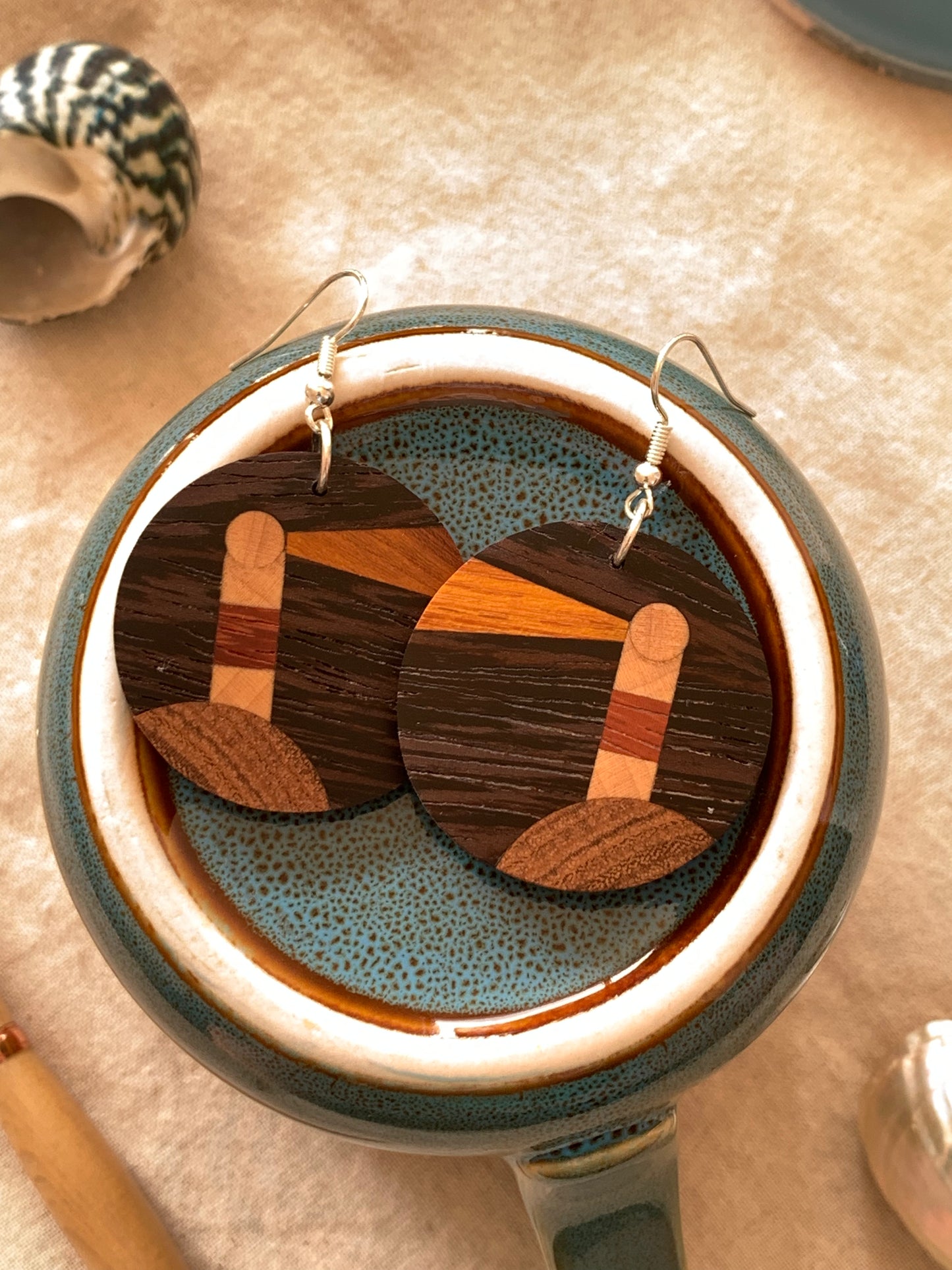 Nightfall Lighthouse Wooden Earrings