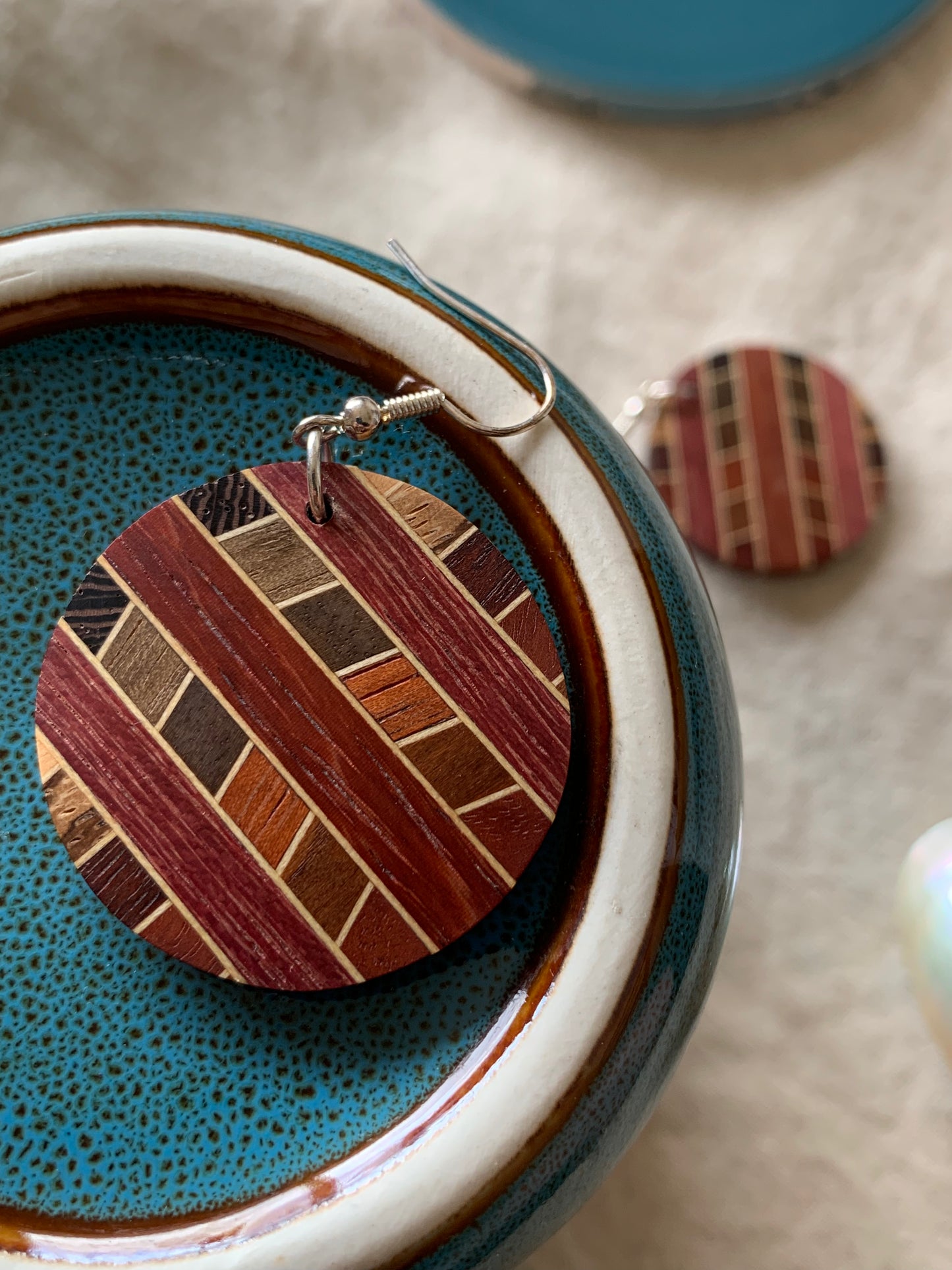 Vivid Geometry Wooden Earrings
