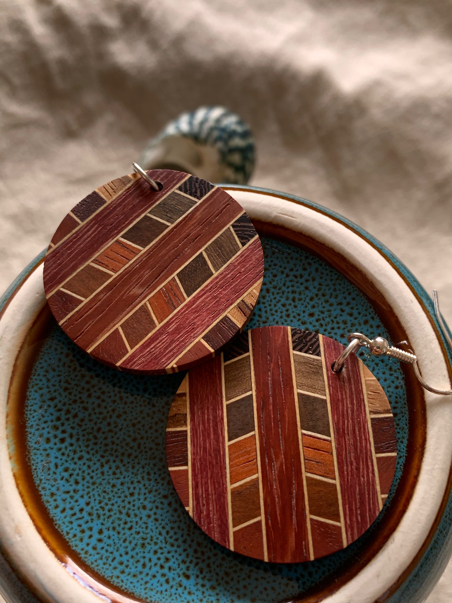 Vivid Geometry Wooden Earrings