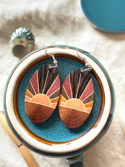 Reborn Symmetry Wooden Earrings