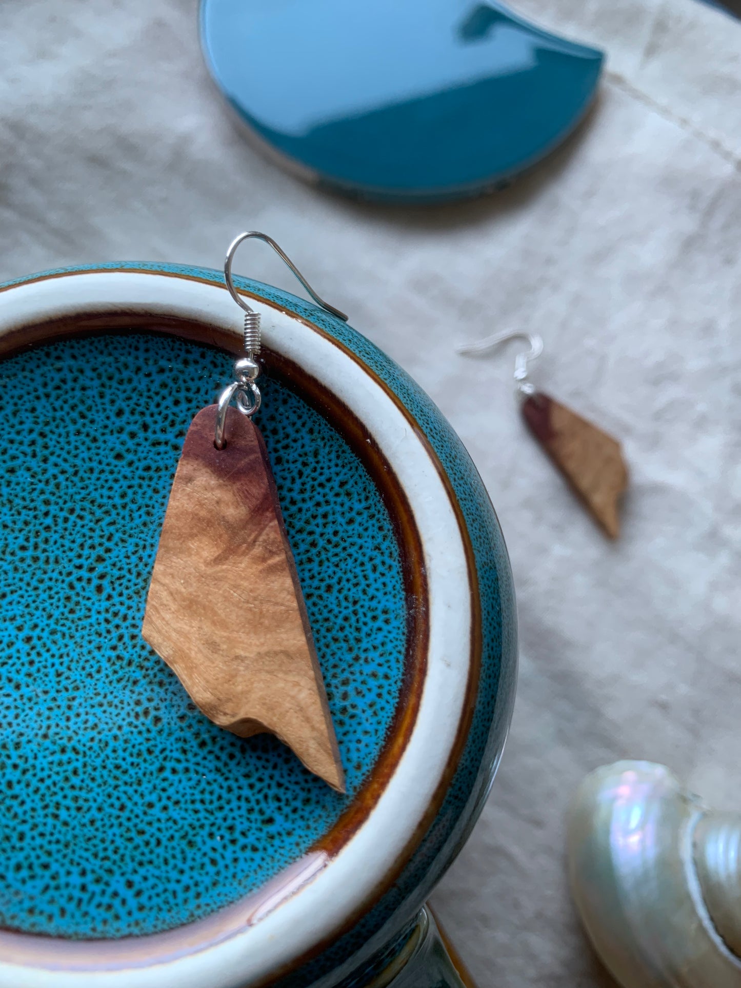 Red Mallee Burl Wooden Earrings