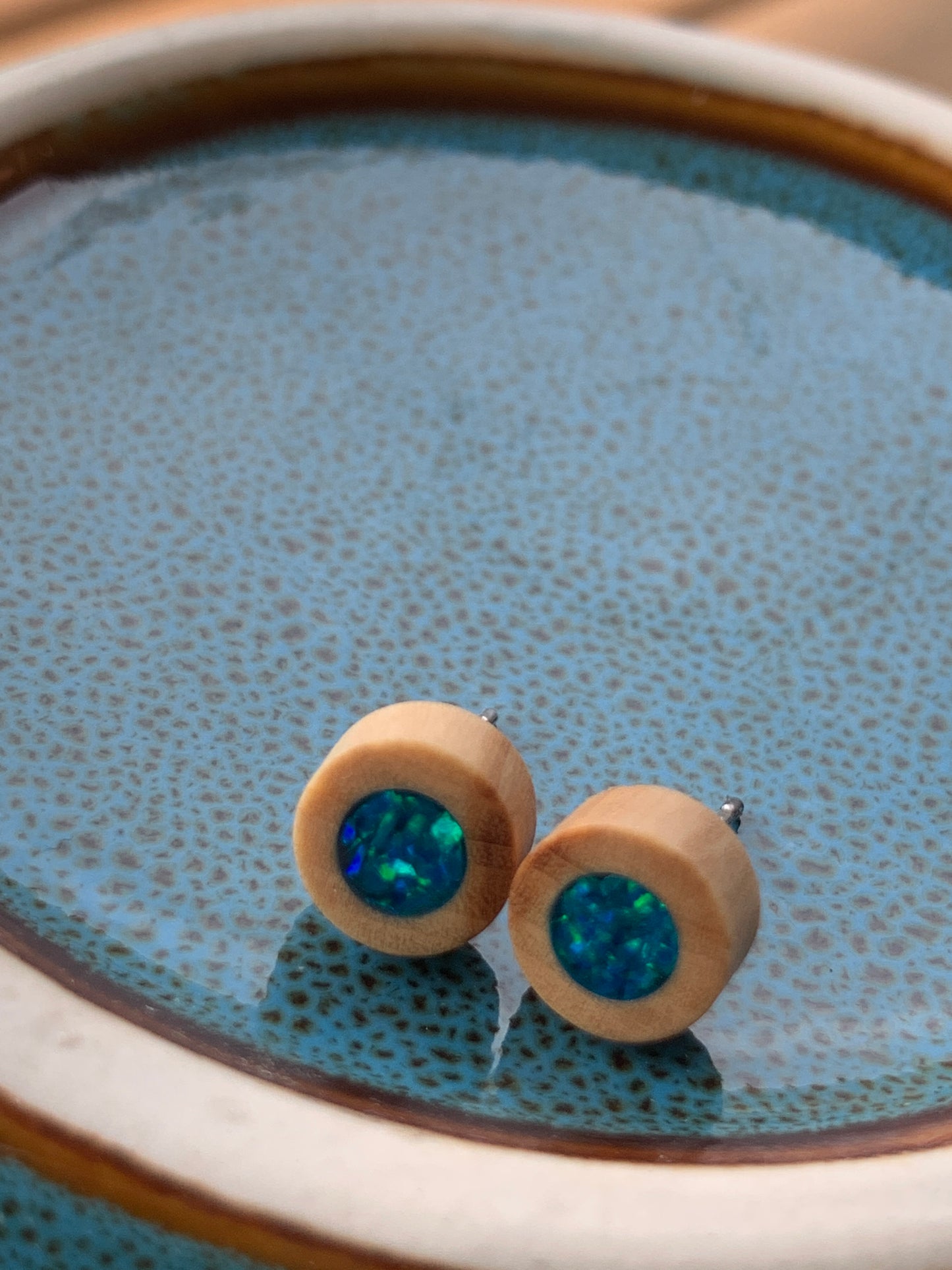 Blue Lake Wooden Mini Studs