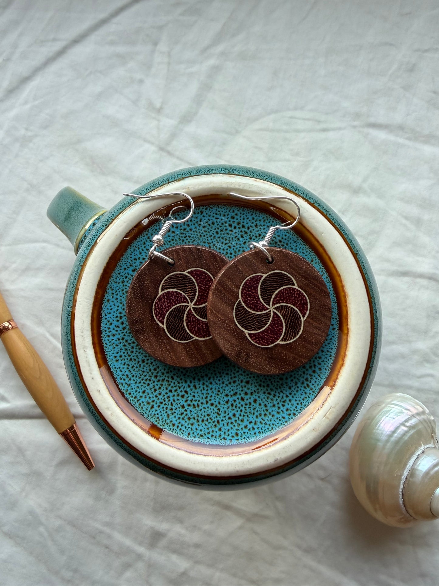 Seed of Life Wooden Earrings