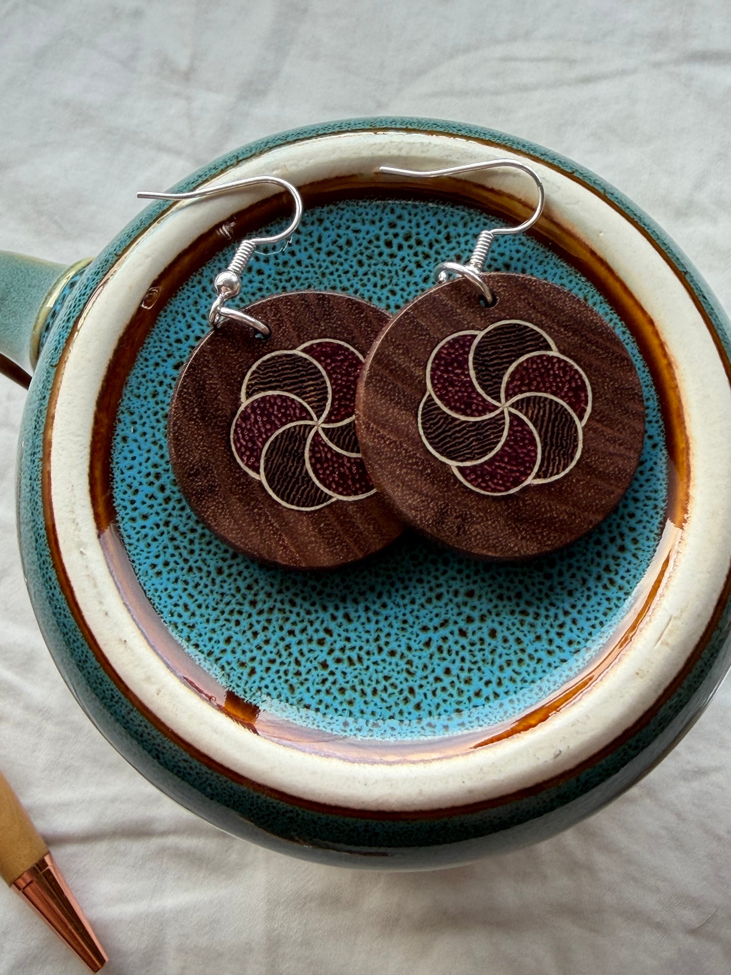 Seed of Life Wooden Earrings
