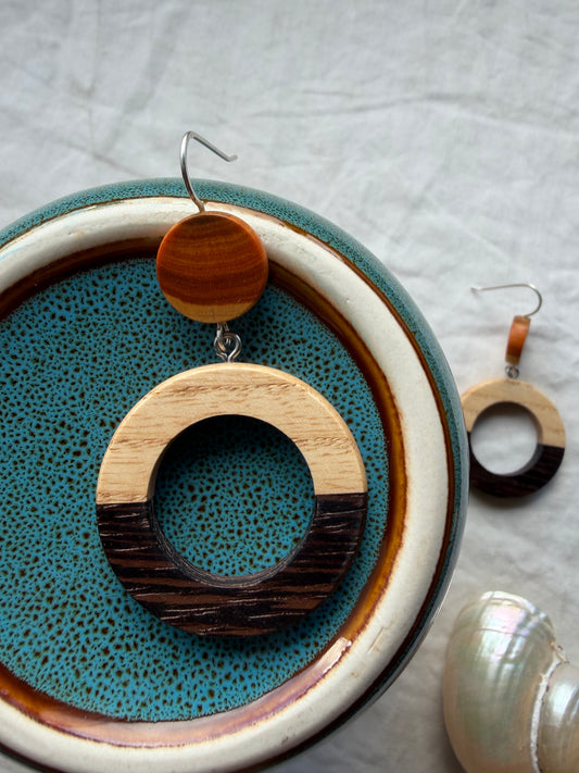 Harmony Circle Wooden Earrings