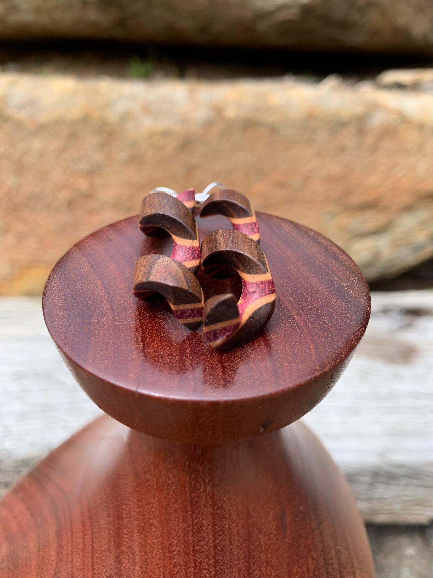 Spiraling Beauty Wooden Earrings
