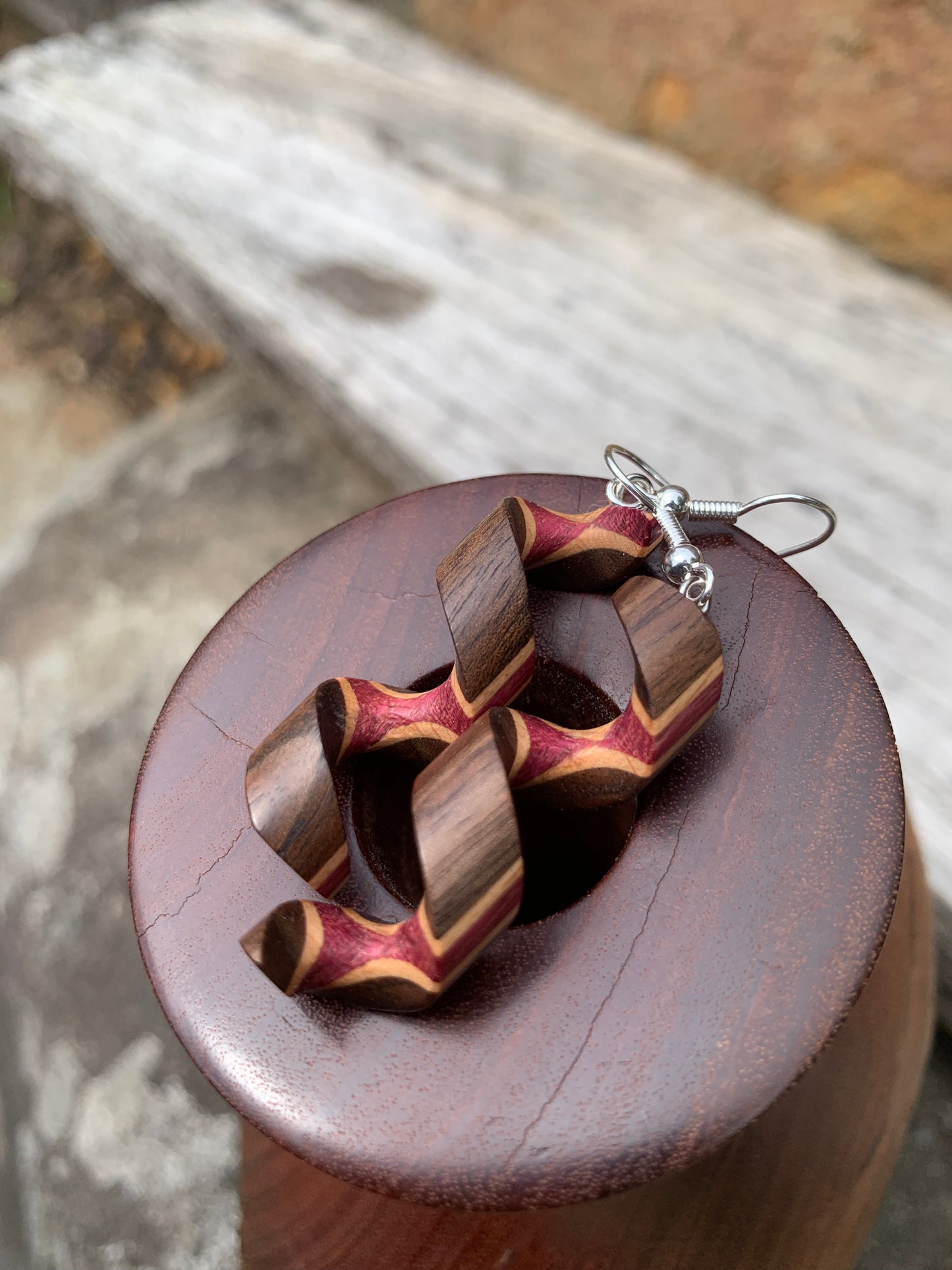 Spiraling Beauty Wooden Earrings