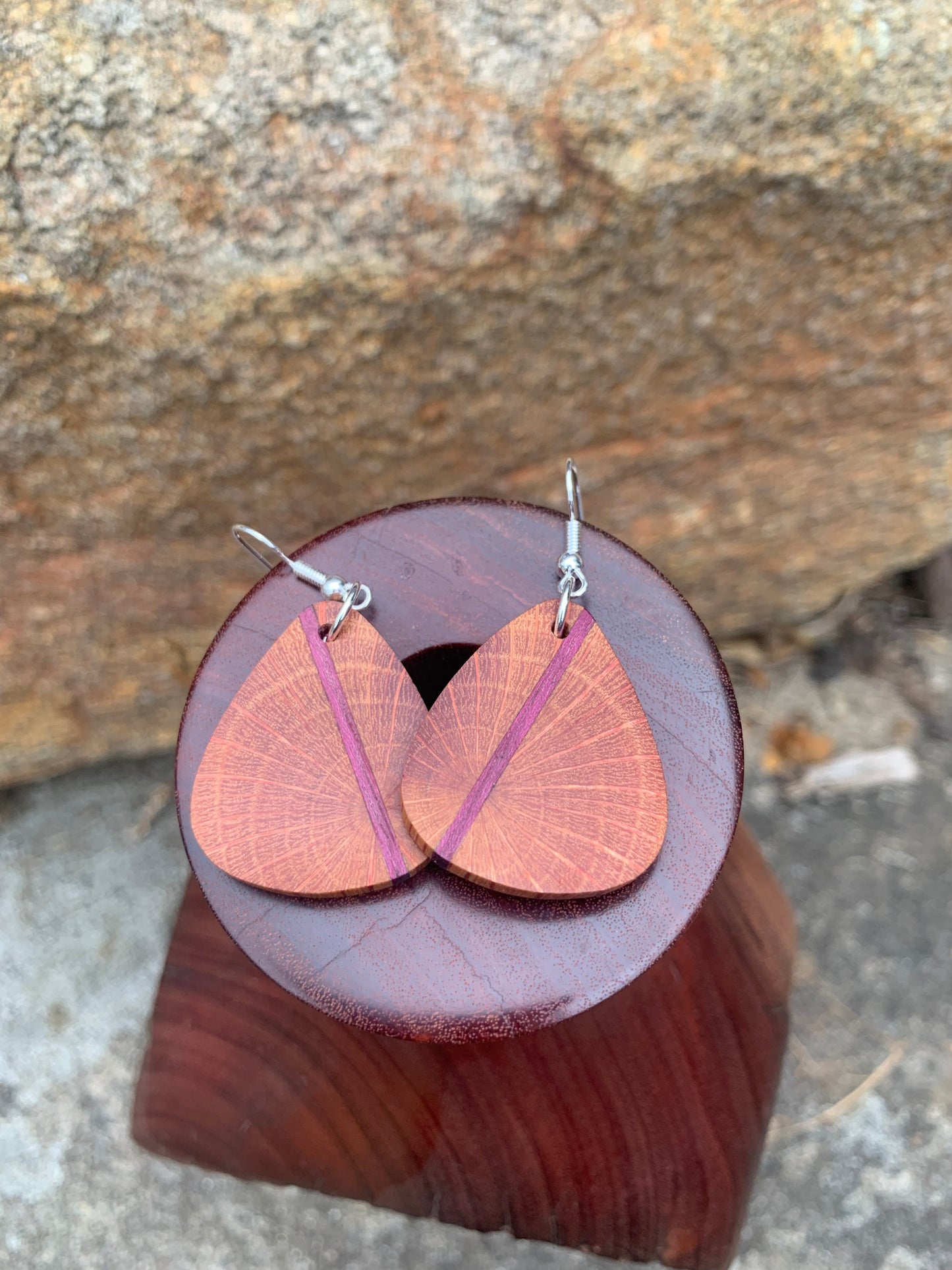 Lavender Dream Wooden Earrings