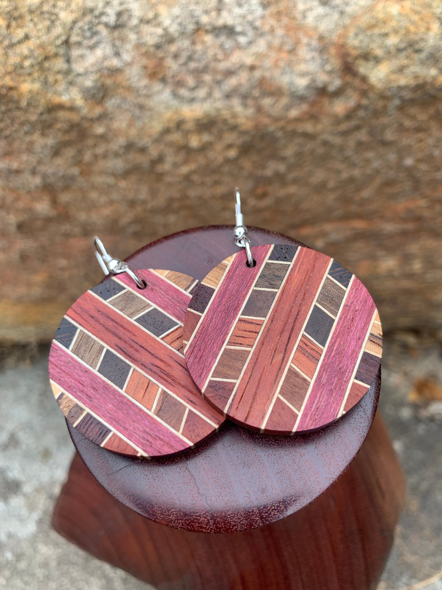 Vivid Geometry Wooden Earrings