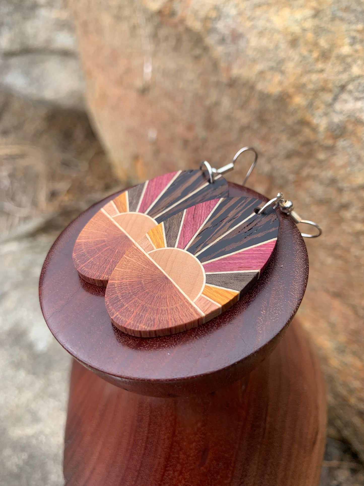 Reborn Symmetry Wooden Earrings