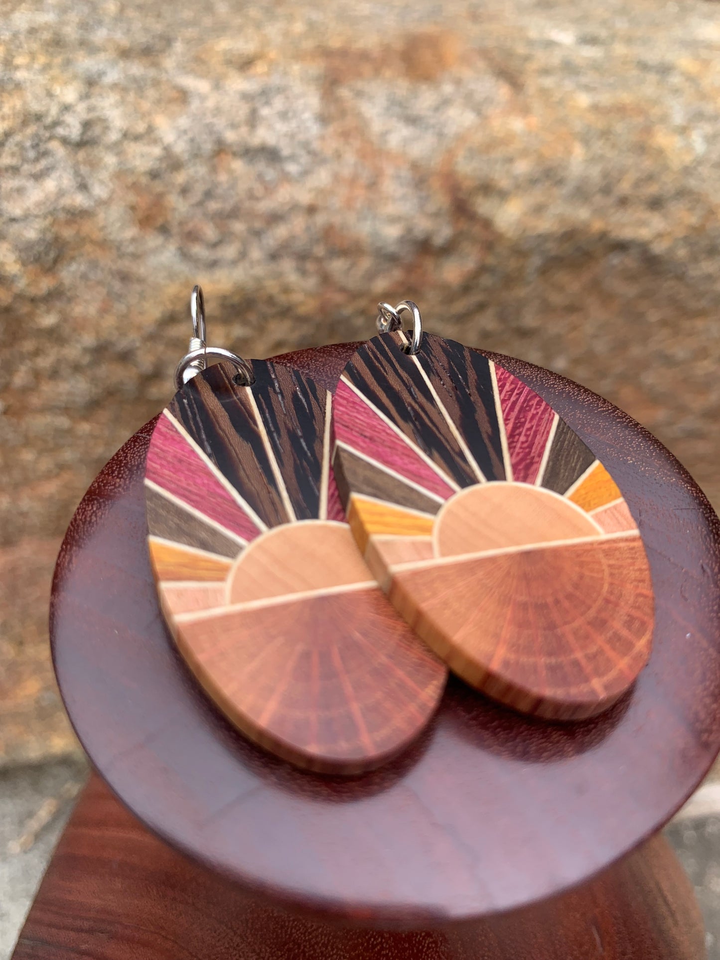 Reborn Symmetry Wooden Earrings