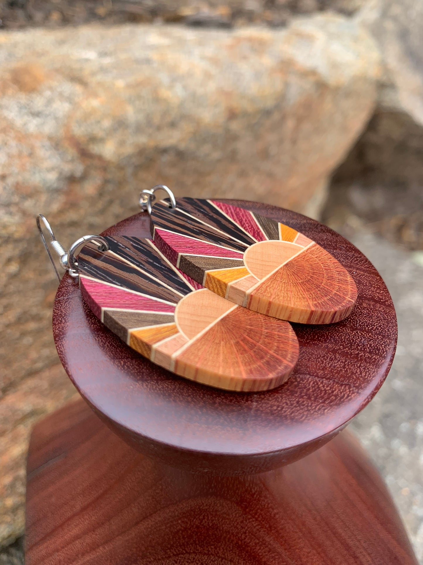 Reborn Symmetry Wooden Earrings